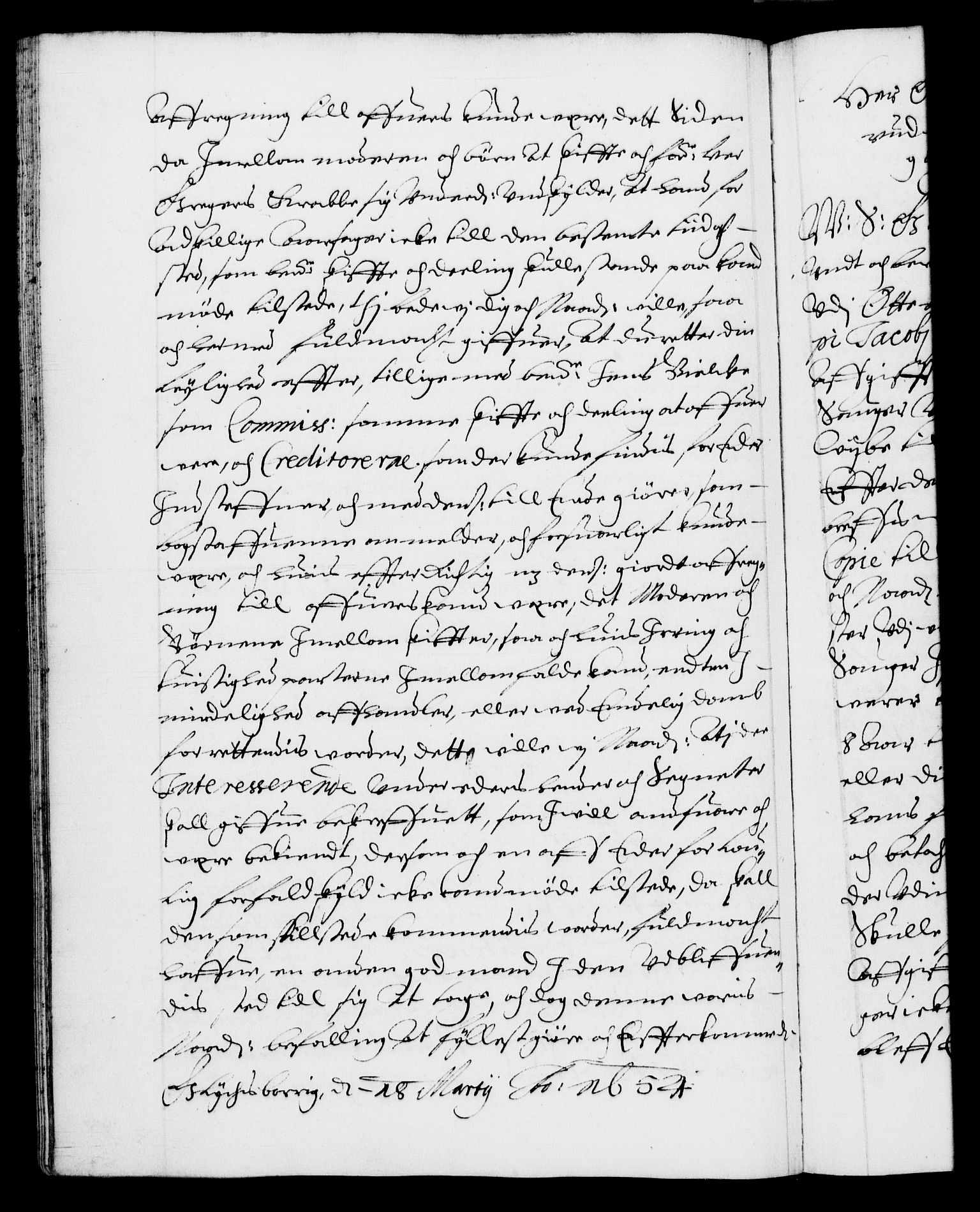 Danske Kanselli 1572-1799, RA/EA-3023/F/Fc/Fca/Fcab/L0009: Norske tegnelser (mikrofilm), 1653-1656, s. 218b
