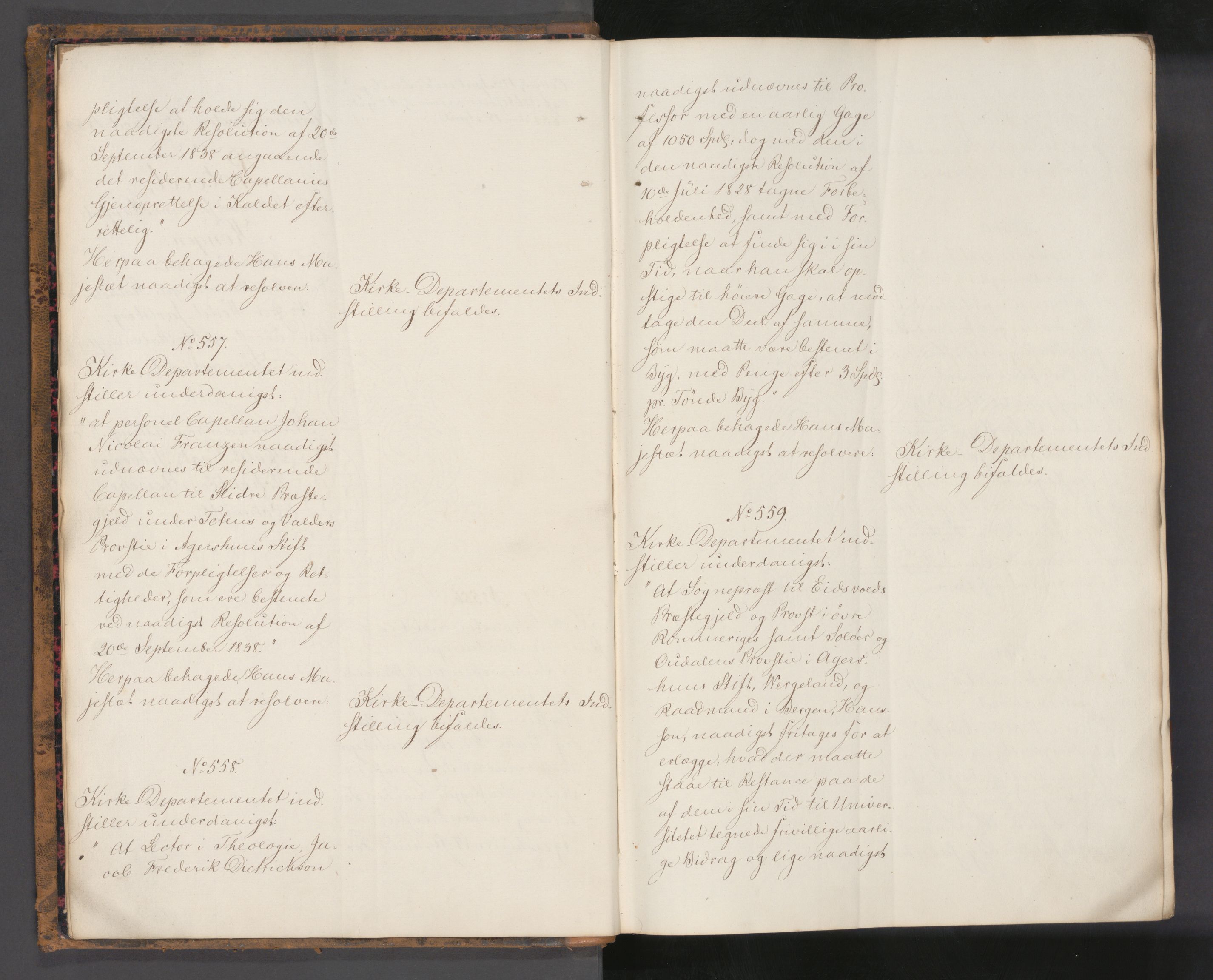 Statsrådssekretariatet, RA/S-1001/A/Ab/L0049: Kgl. res. nr. 556-1166 og 1-9, 2. kvartal, 1839