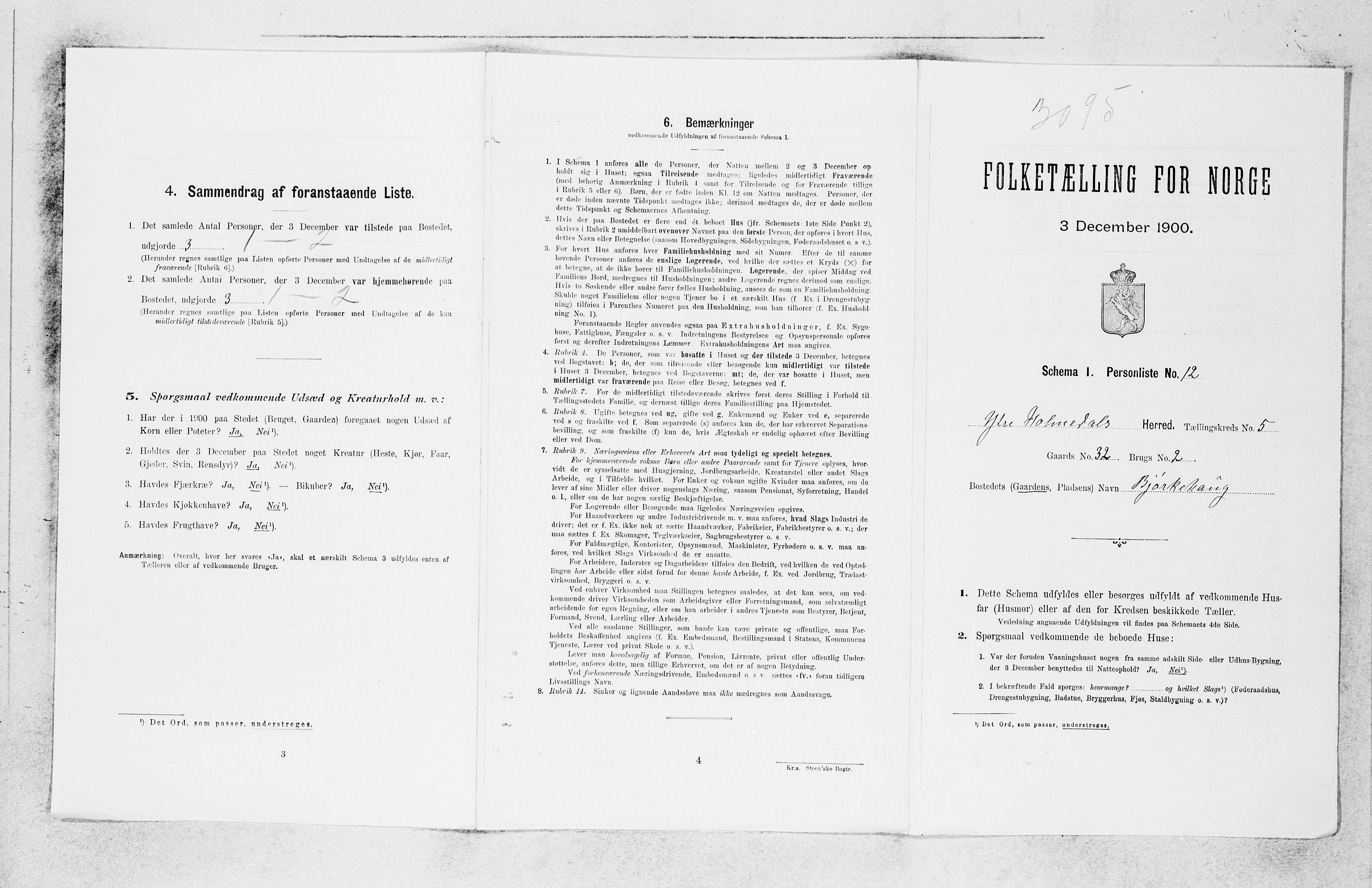 SAB, Folketelling 1900 for 1429 Ytre Holmedal herred, 1900, s. 433