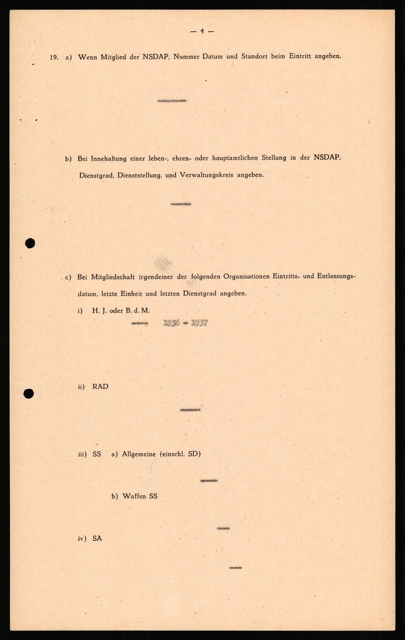 Forsvaret, Forsvarets overkommando II, RA/RAFA-3915/D/Db/L0020: CI Questionaires. Tyske okkupasjonsstyrker i Norge. Tyskere., 1945-1946, s. 127