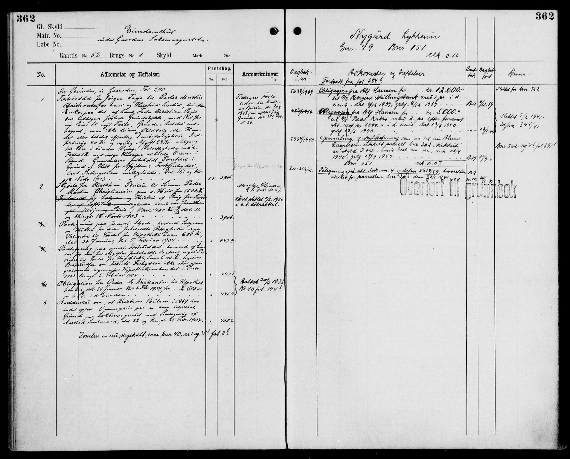 Midhordland sorenskriveri, AV/SAB-A-3001/1/G/Ga/Gab/L0110: Panteregister nr. II.A.b.110, s. 362