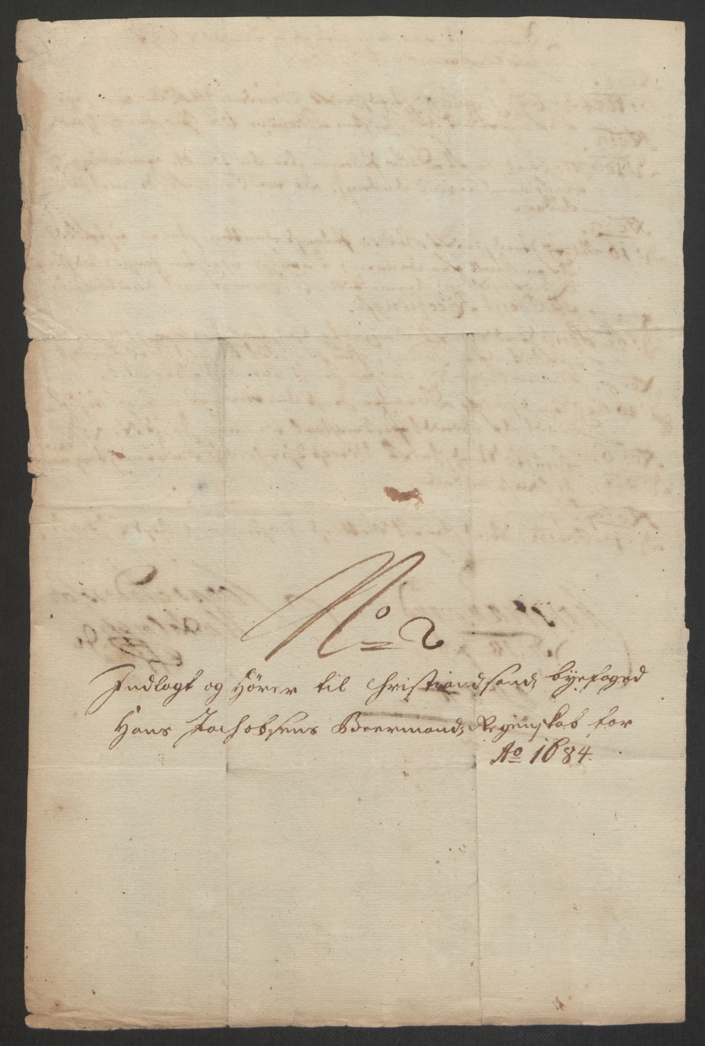 Rentekammeret inntil 1814, Reviderte regnskaper, Byregnskaper, AV/RA-EA-4066/R/Rm/L0285: [M18] Sikt og sakefall, 1681-1718, s. 43