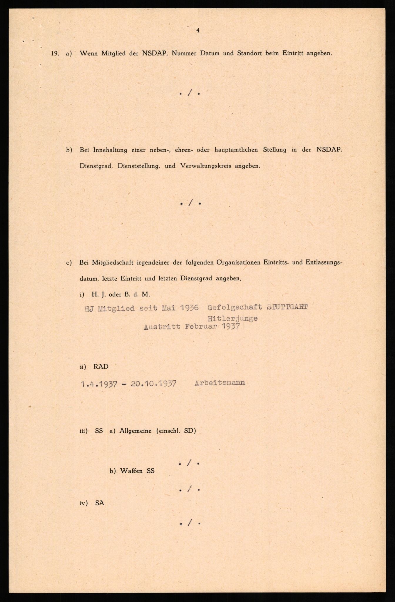 Forsvaret, Forsvarets overkommando II, AV/RA-RAFA-3915/D/Db/L0029: CI Questionaires. Tyske okkupasjonsstyrker i Norge. Tyskere., 1945-1946, s. 102