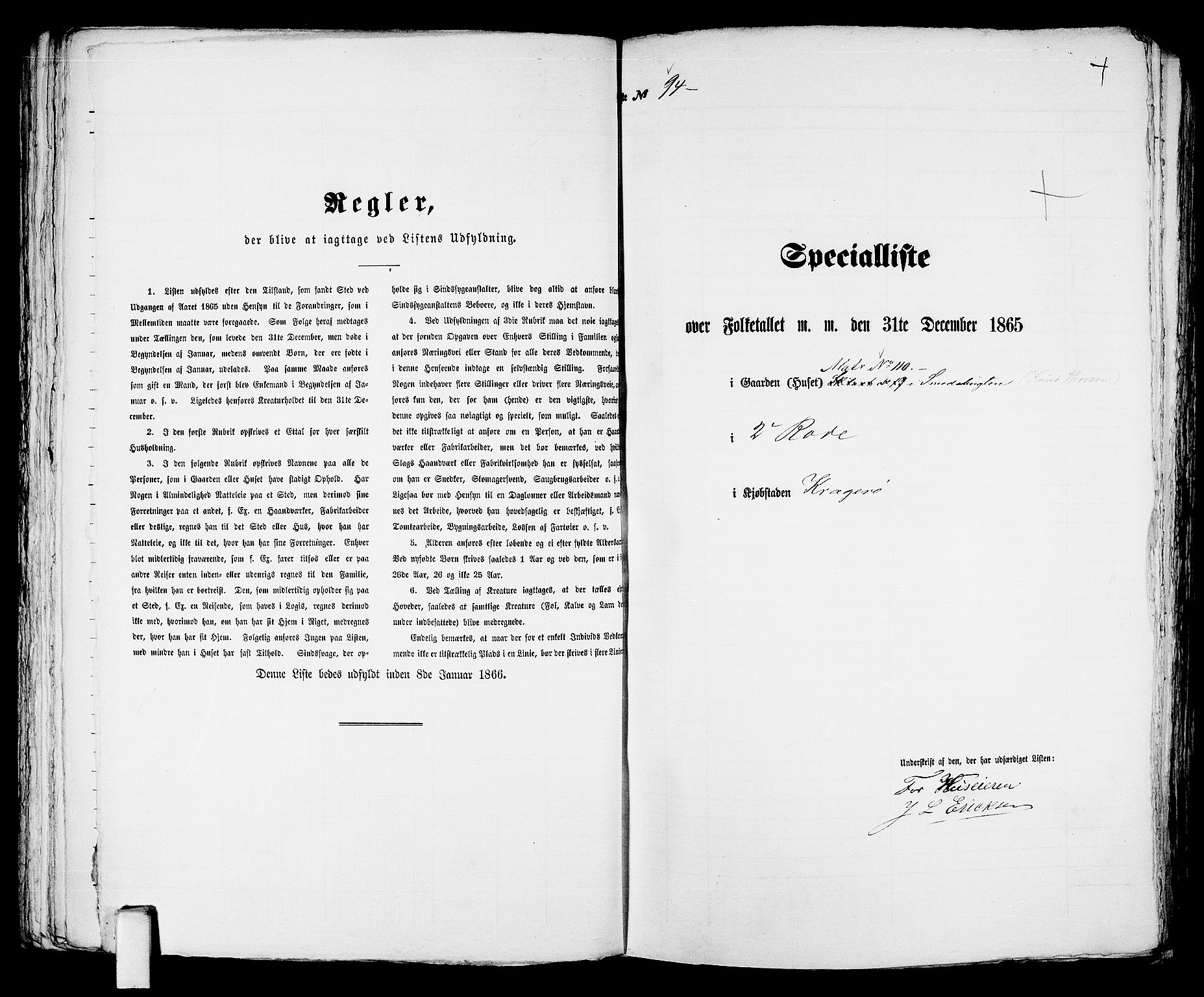 RA, Folketelling 1865 for 0801B Kragerø prestegjeld, Kragerø kjøpstad, 1865, s. 197