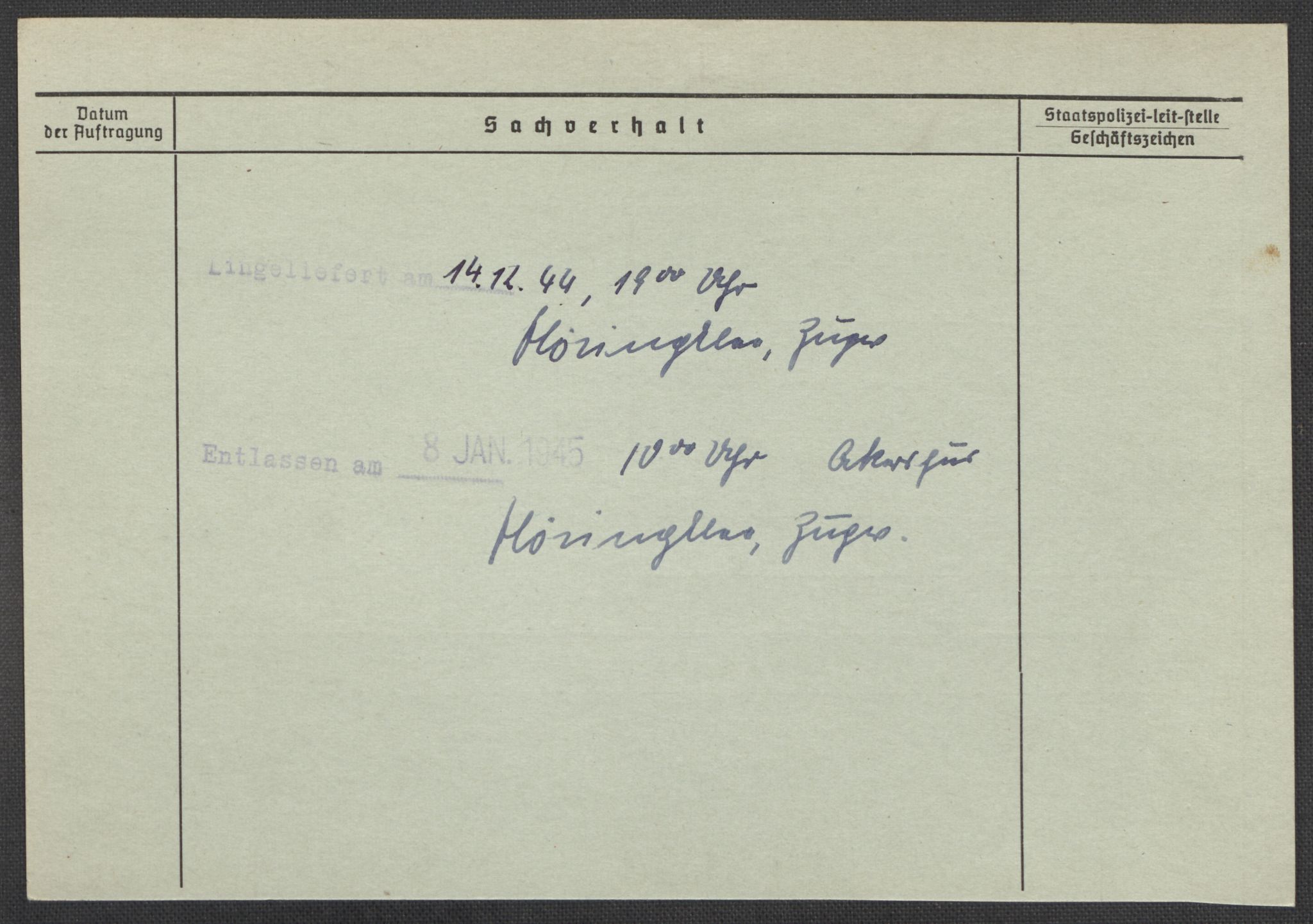 Befehlshaber der Sicherheitspolizei und des SD, RA/RAFA-5969/E/Ea/Eaa/L0006: Register over norske fanger i Møllergata 19: Kj-Lund, 1940-1945, s. 519