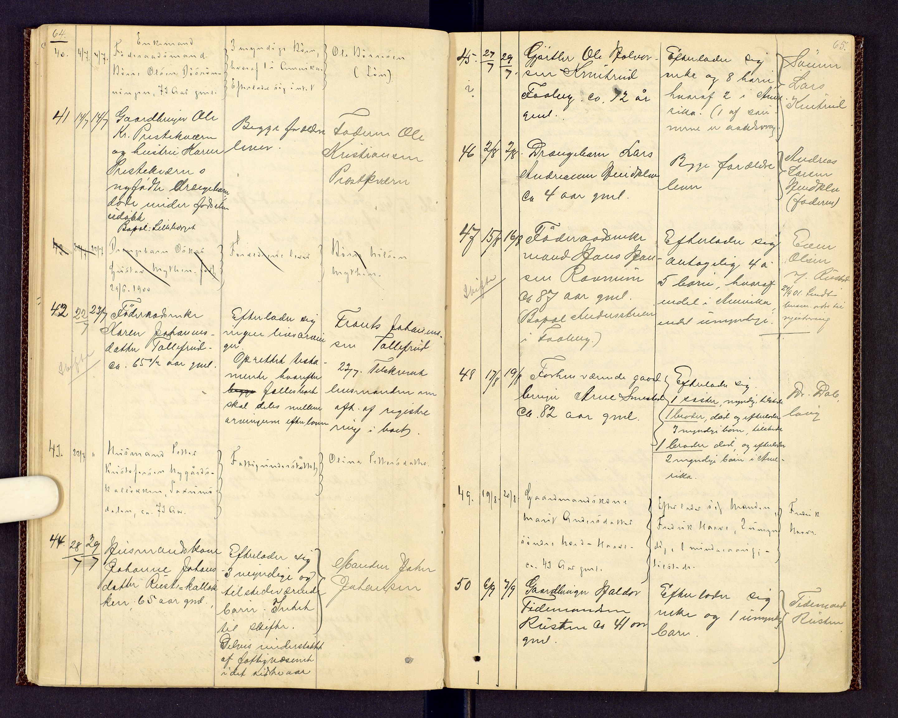 Sør-Gudbrandsdal tingrett, AV/SAH-TING-004/J/Jd/Jda/L0003: Dødsfallsprotokoll - Fåberg og Gausdal, 1894-1909, s. 64-65