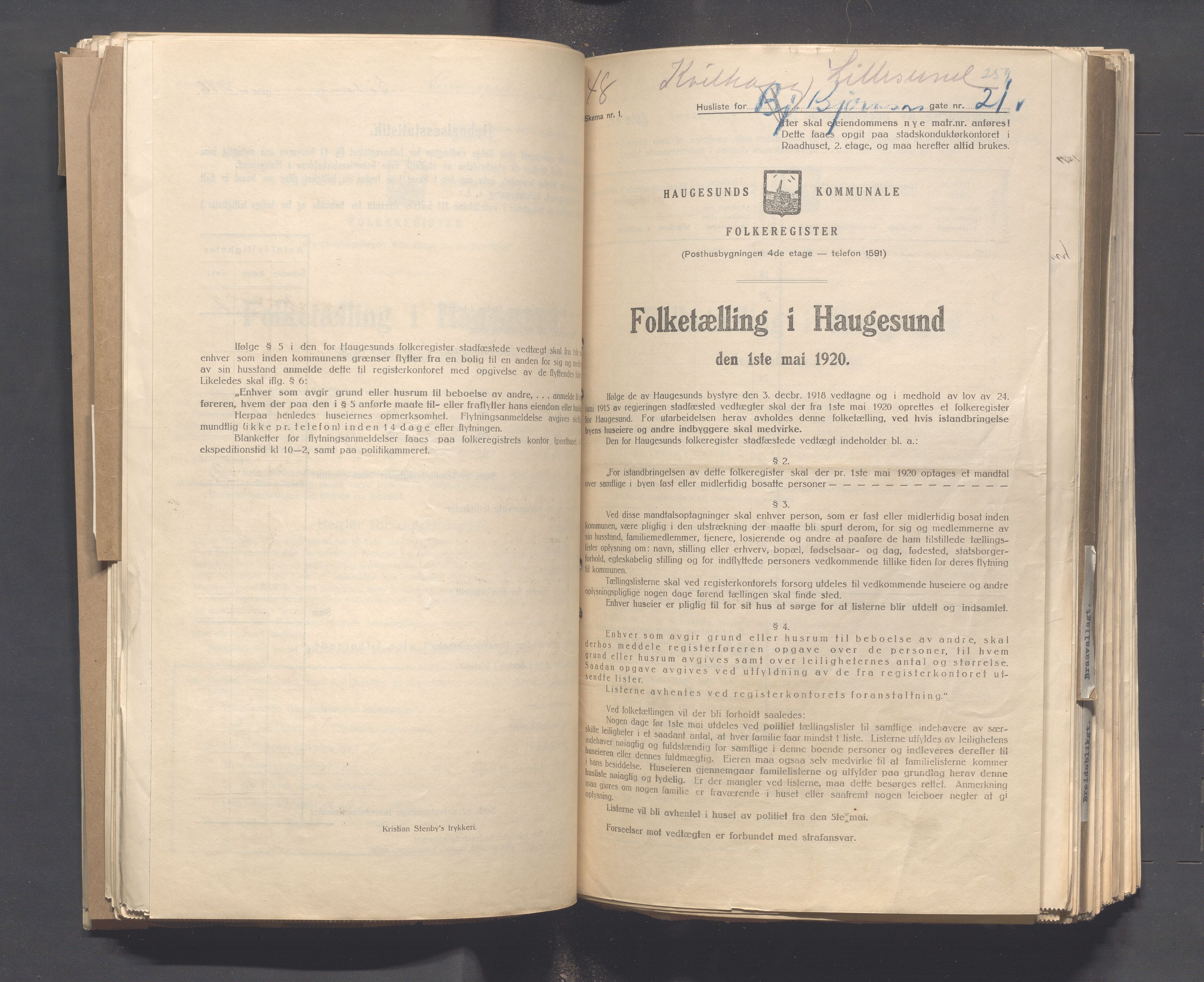 IKAR, Kommunal folketelling 1.5.1920 for Haugesund, 1920, s. 162