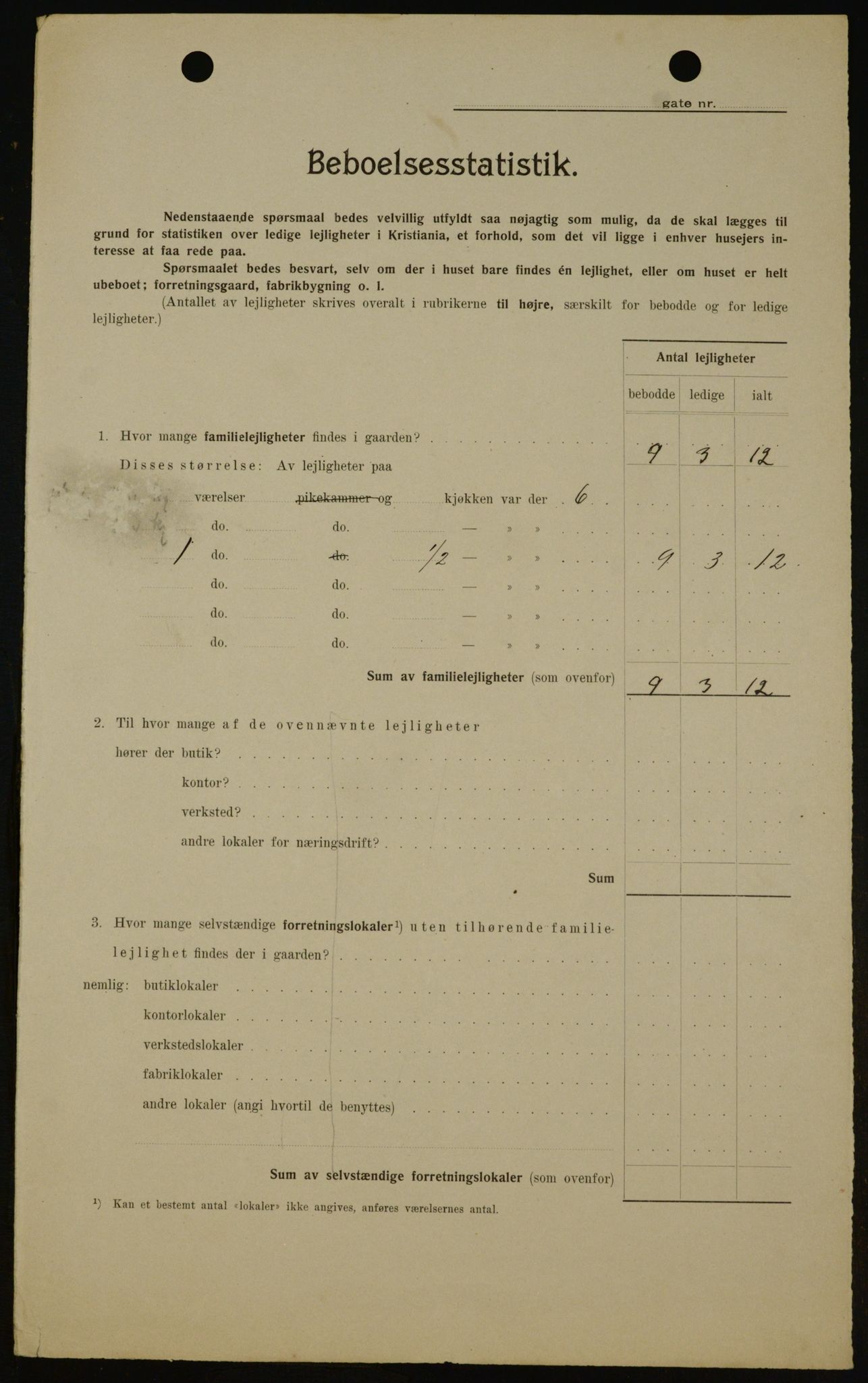 OBA, Kommunal folketelling 1.2.1909 for Kristiania kjøpstad, 1909, s. 96953