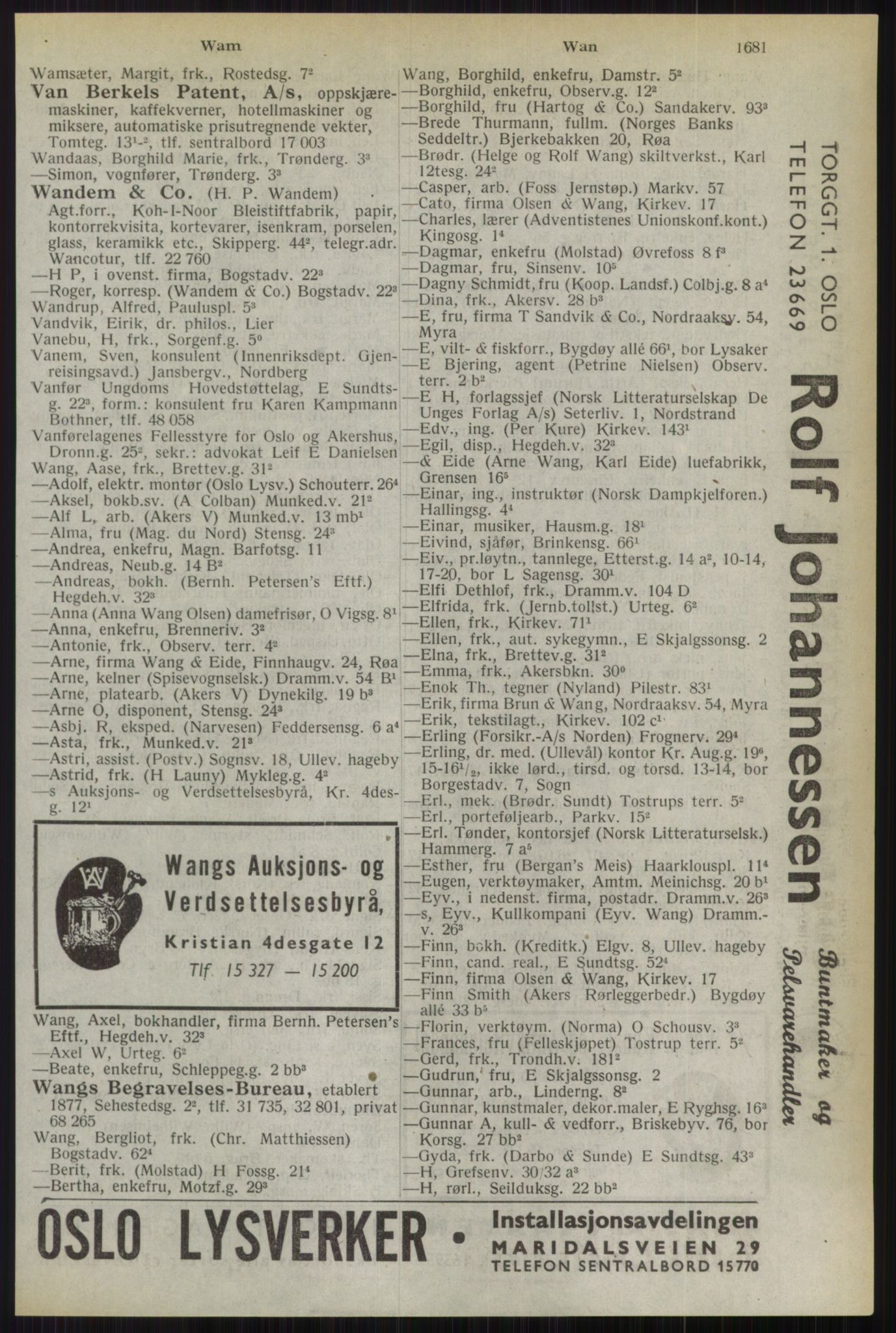 Kristiania/Oslo adressebok, PUBL/-, 1944, s. 1681