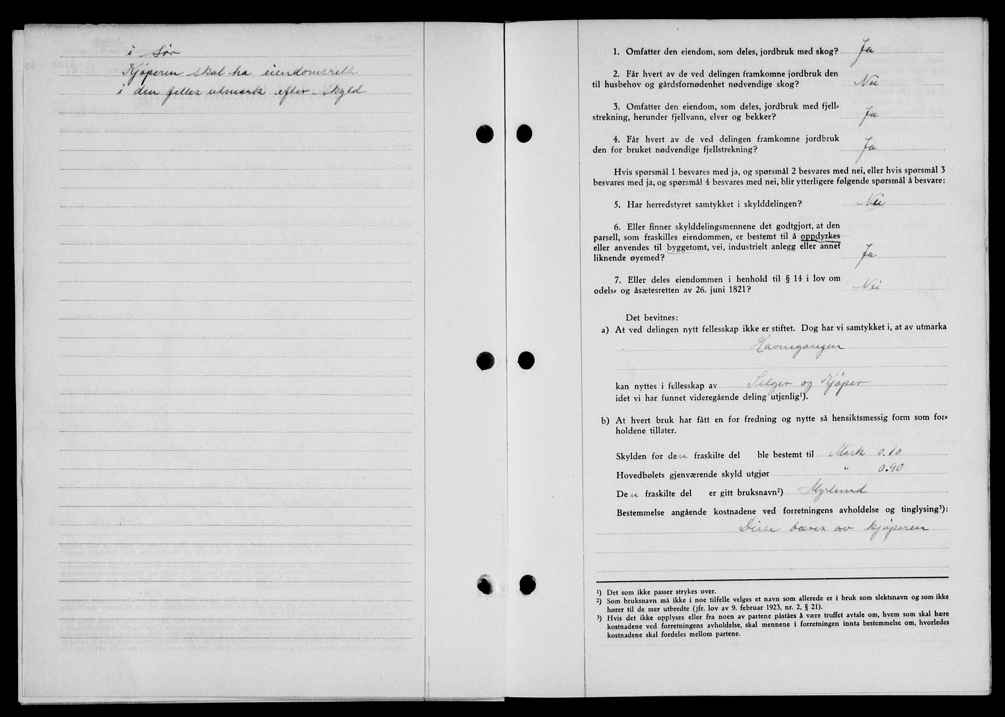 Lofoten sorenskriveri, SAT/A-0017/1/2/2C/L0011a: Pantebok nr. 11a, 1943-1943, Dagboknr: 1126/1943