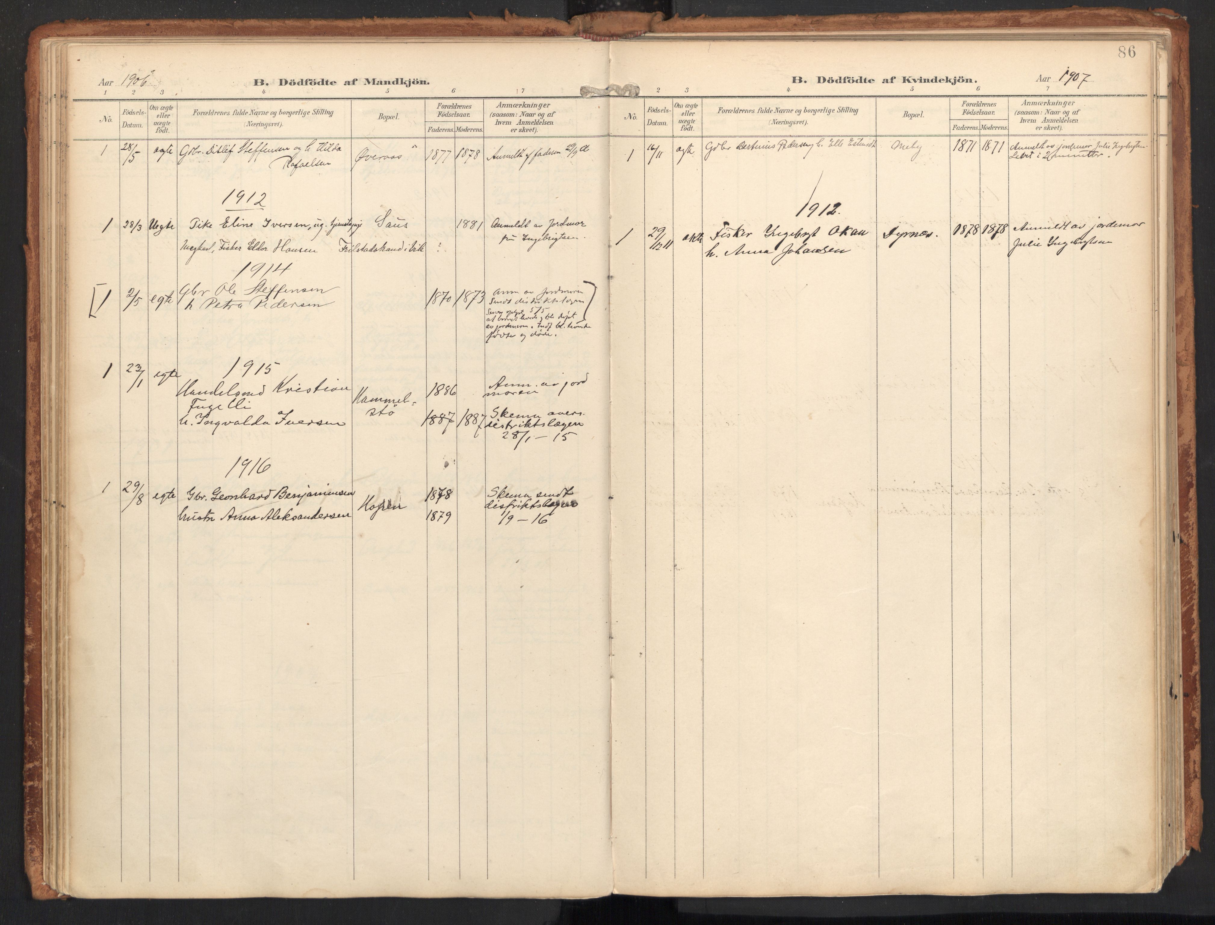 Ministerialprotokoller, klokkerbøker og fødselsregistre - Nordland, SAT/A-1459/814/L0227: Ministerialbok nr. 814A08, 1899-1920, s. 86