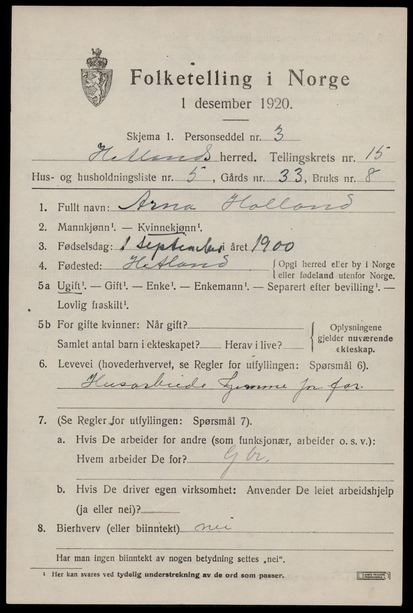 SAST, Folketelling 1920 for 1126 Hetland herred, 1920, s. 22863