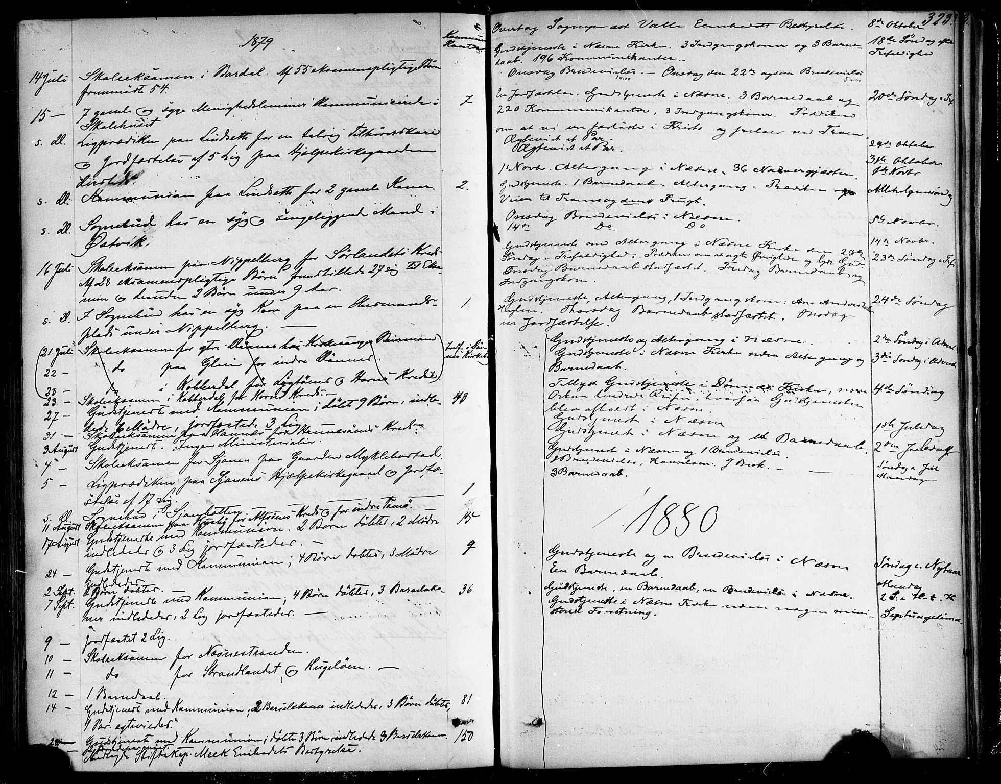 Ministerialprotokoller, klokkerbøker og fødselsregistre - Nordland, SAT/A-1459/838/L0551: Ministerialbok nr. 838A09, 1864-1880, s. 323
