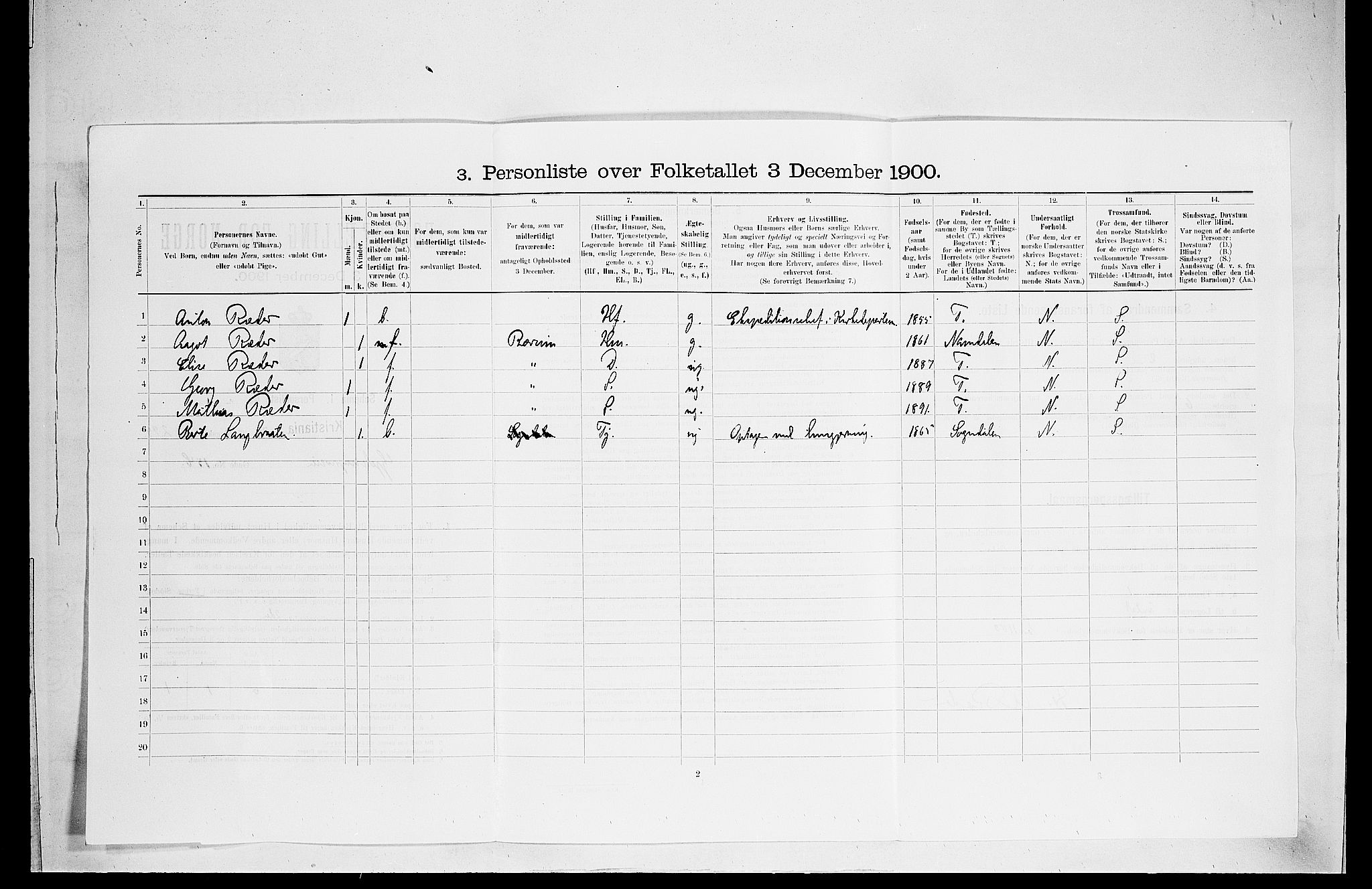 SAO, Folketelling 1900 for 0301 Kristiania kjøpstad, 1900, s. 27054