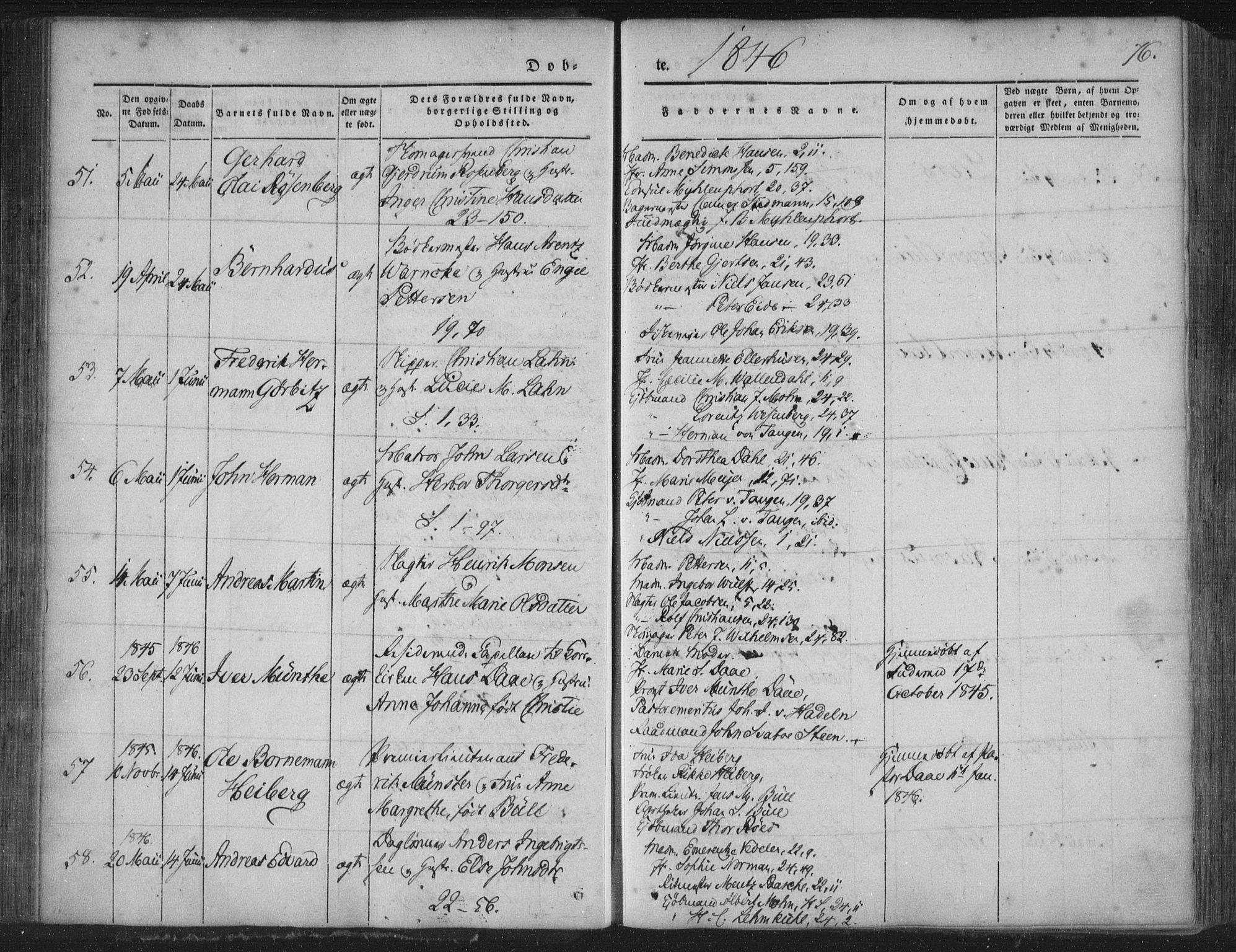 Korskirken sokneprestembete, SAB/A-76101/H/Haa/L0016: Ministerialbok nr. B 2, 1841-1851, s. 76
