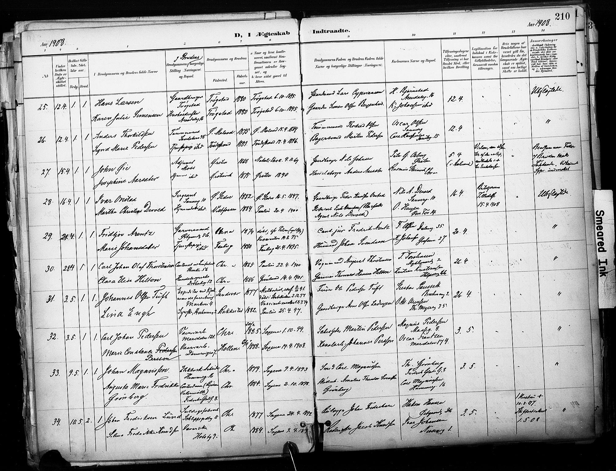 Sagene prestekontor Kirkebøker, AV/SAO-A-10796/F/L0005: Ministerialbok nr. 5, 1898-1911, s. 210