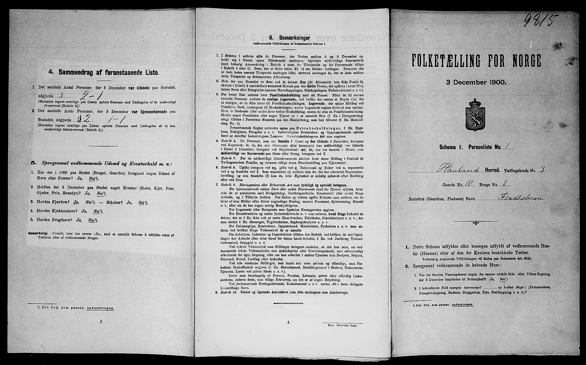 SAST, Folketelling 1900 for 1124 Haaland herred, 1900, s. 585