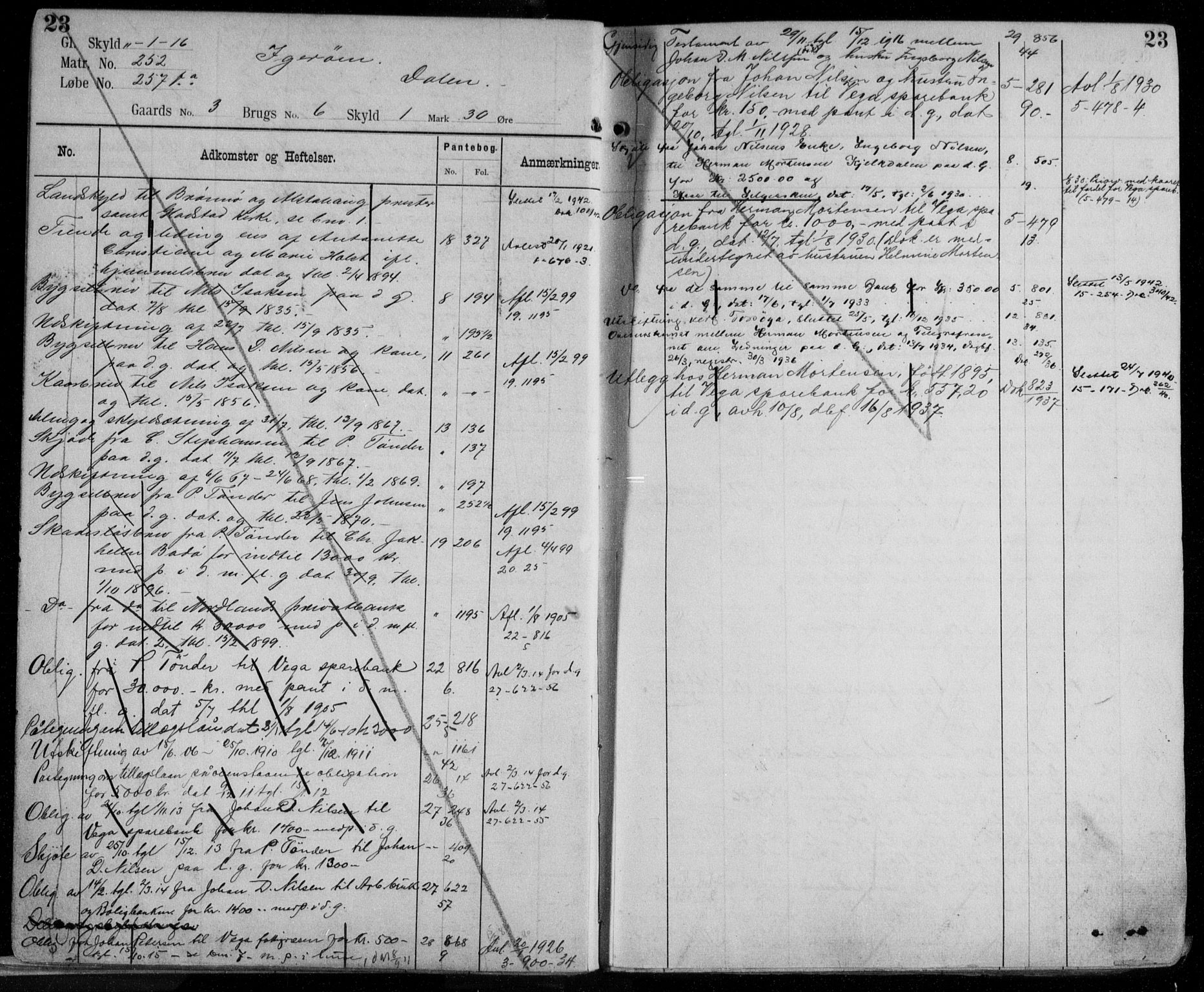 Brønnøy sorenskriveri, AV/SAT-A-4170/1/2/2A/L0013: Panteregister nr. 13, 1897-1950, s. 23