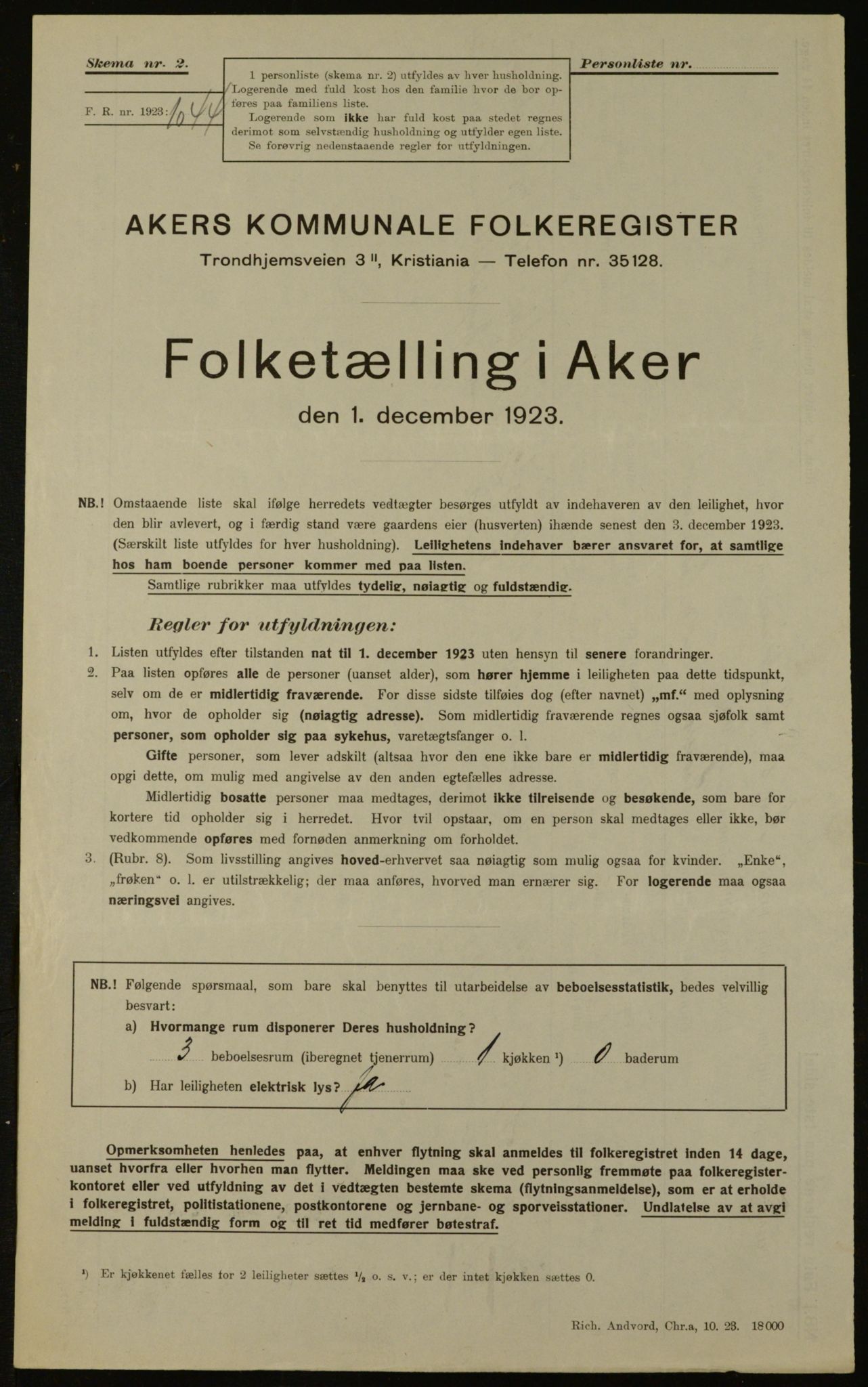 , Kommunal folketelling 1.12.1923 for Aker, 1923, s. 14353