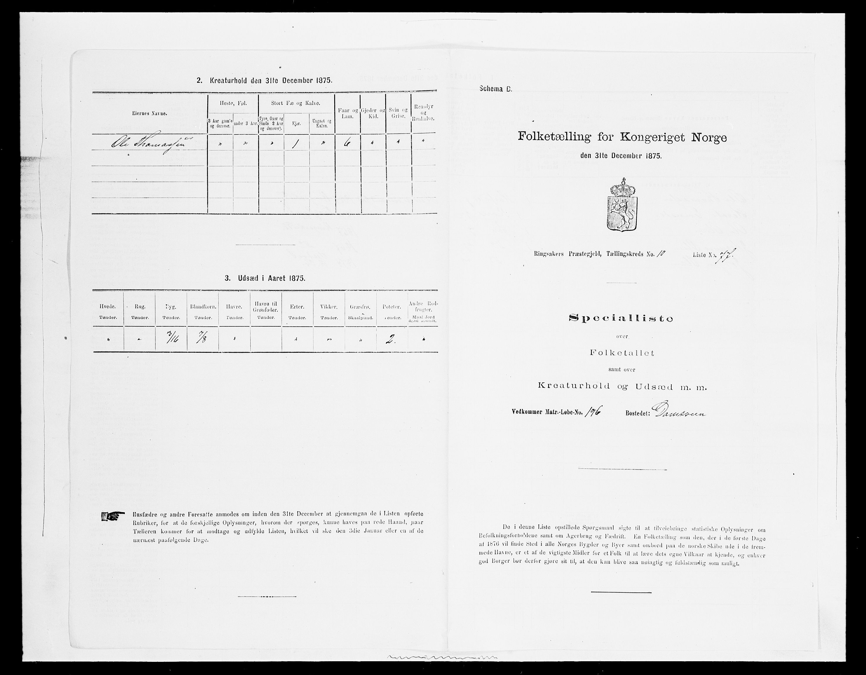 SAH, Folketelling 1875 for 0412P Ringsaker prestegjeld, 1875, s. 2088