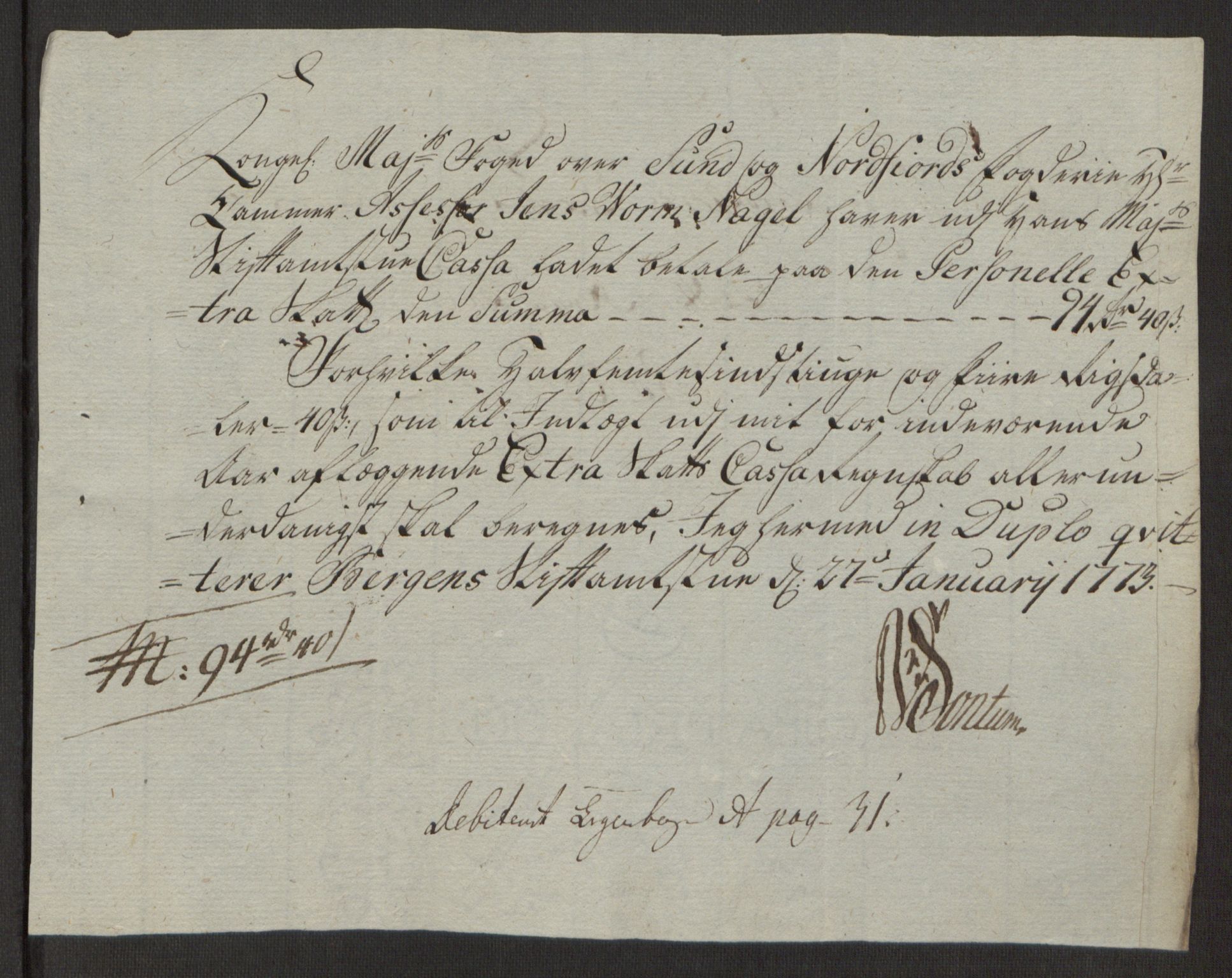 Rentekammeret inntil 1814, Reviderte regnskaper, Fogderegnskap, RA/EA-4092/R53/L3551: Ekstraskatten Sunn- og Nordfjord, 1772, s. 41