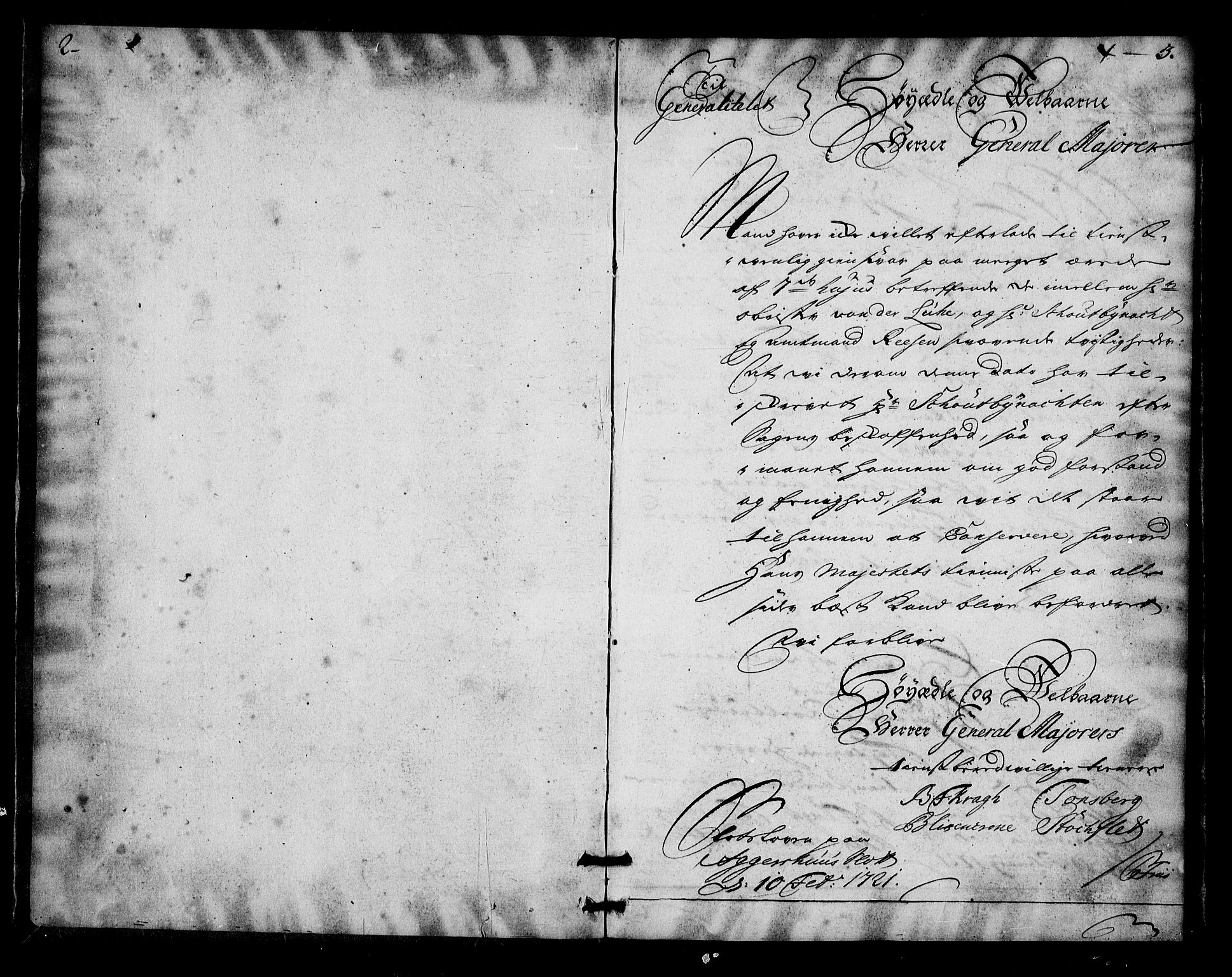 Stattholderembetet 1572-1771, AV/RA-EA-2870/Bd/L0006: Korrespondanseprotokoll, 1721-1722, s. 2-3