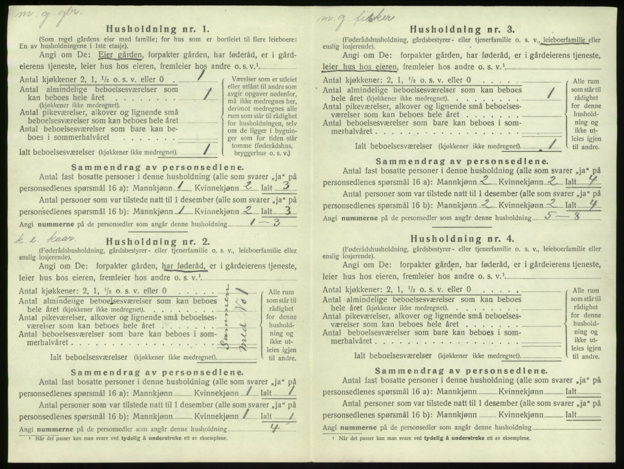 SAB, Folketelling 1920 for 1411 Gulen herred, 1920, s. 927