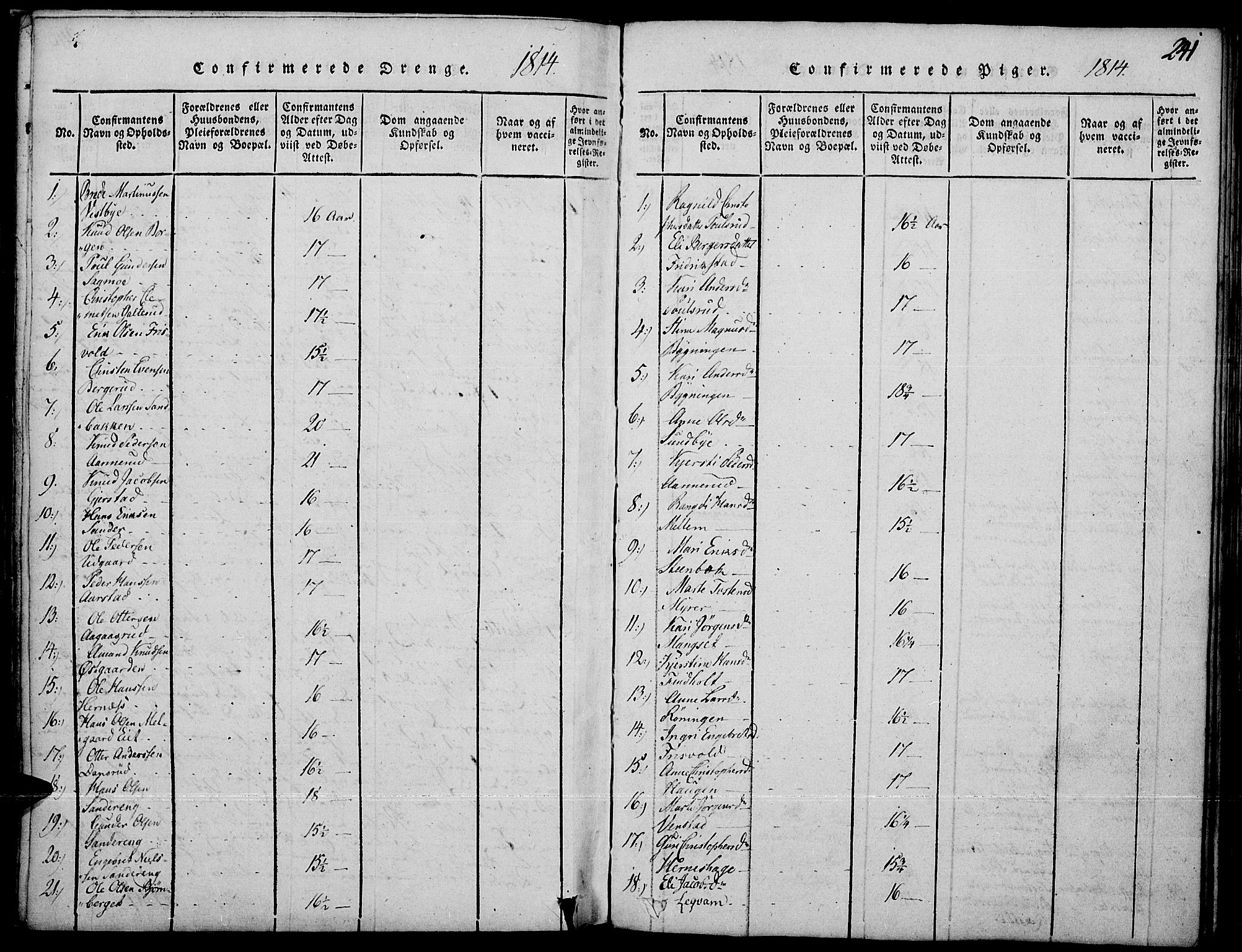 Strøm-Odalen prestekontor, SAH/PREST-028/H/Ha/Haa/L0006: Ministerialbok nr. 6, 1814-1850, s. 241
