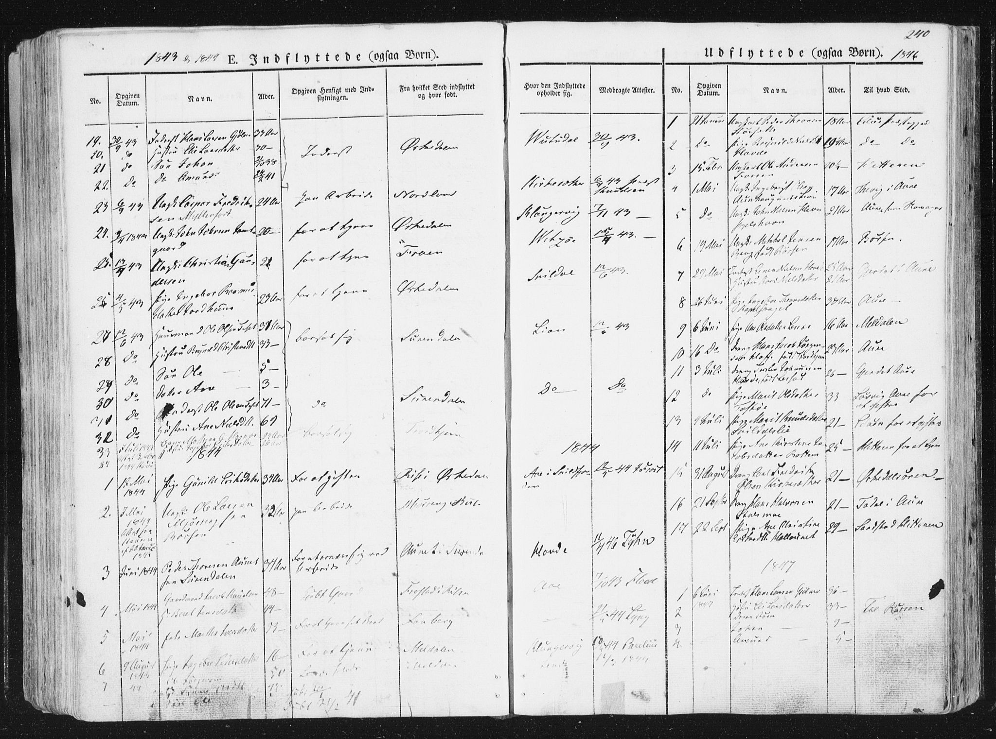 Ministerialprotokoller, klokkerbøker og fødselsregistre - Sør-Trøndelag, AV/SAT-A-1456/630/L0493: Ministerialbok nr. 630A06, 1841-1851, s. 240