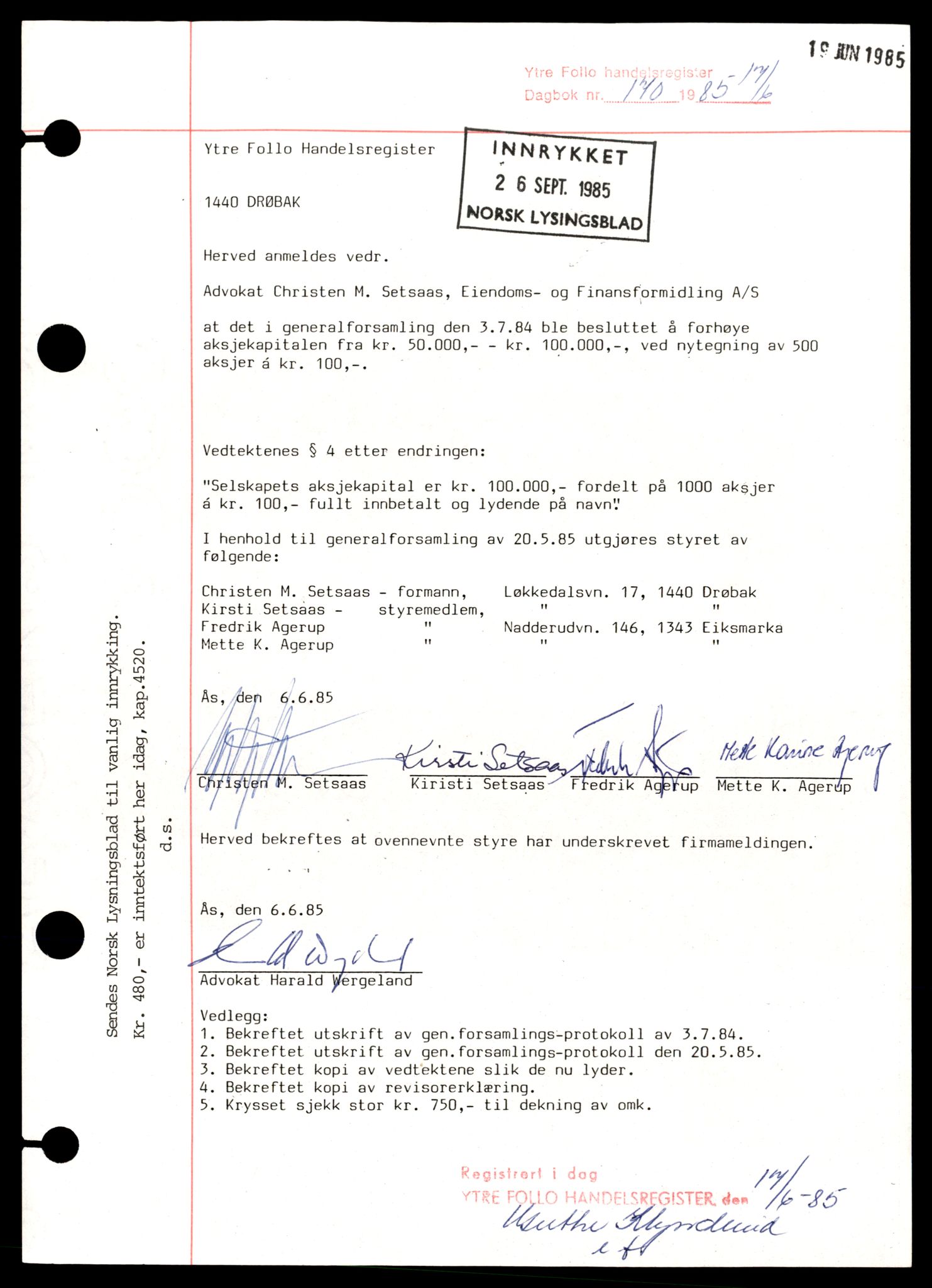 Indre Follo tingrett, SAT/A-10086/K/Kb/Kbc/L0001: Enkeltmannsforetak, aksjeselskap og andelslag, Adv - Clo, 1944-1990, s. 1