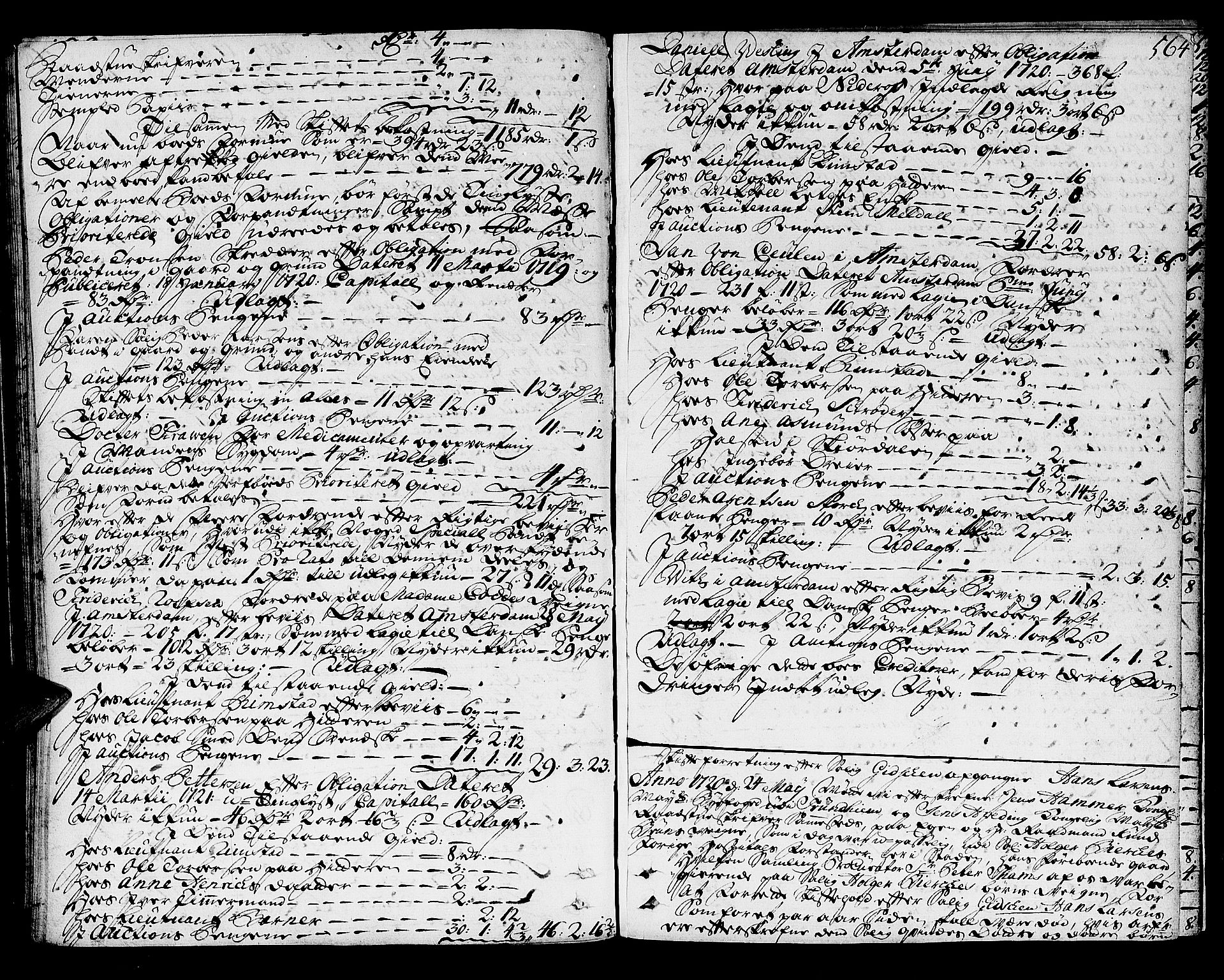Trondheim byfogd, AV/SAT-A-0003/1/3/3A/L0008: Skifteprotokoll - gml.nr.8. (m/ register), 1716-1722, s. 563b-564a