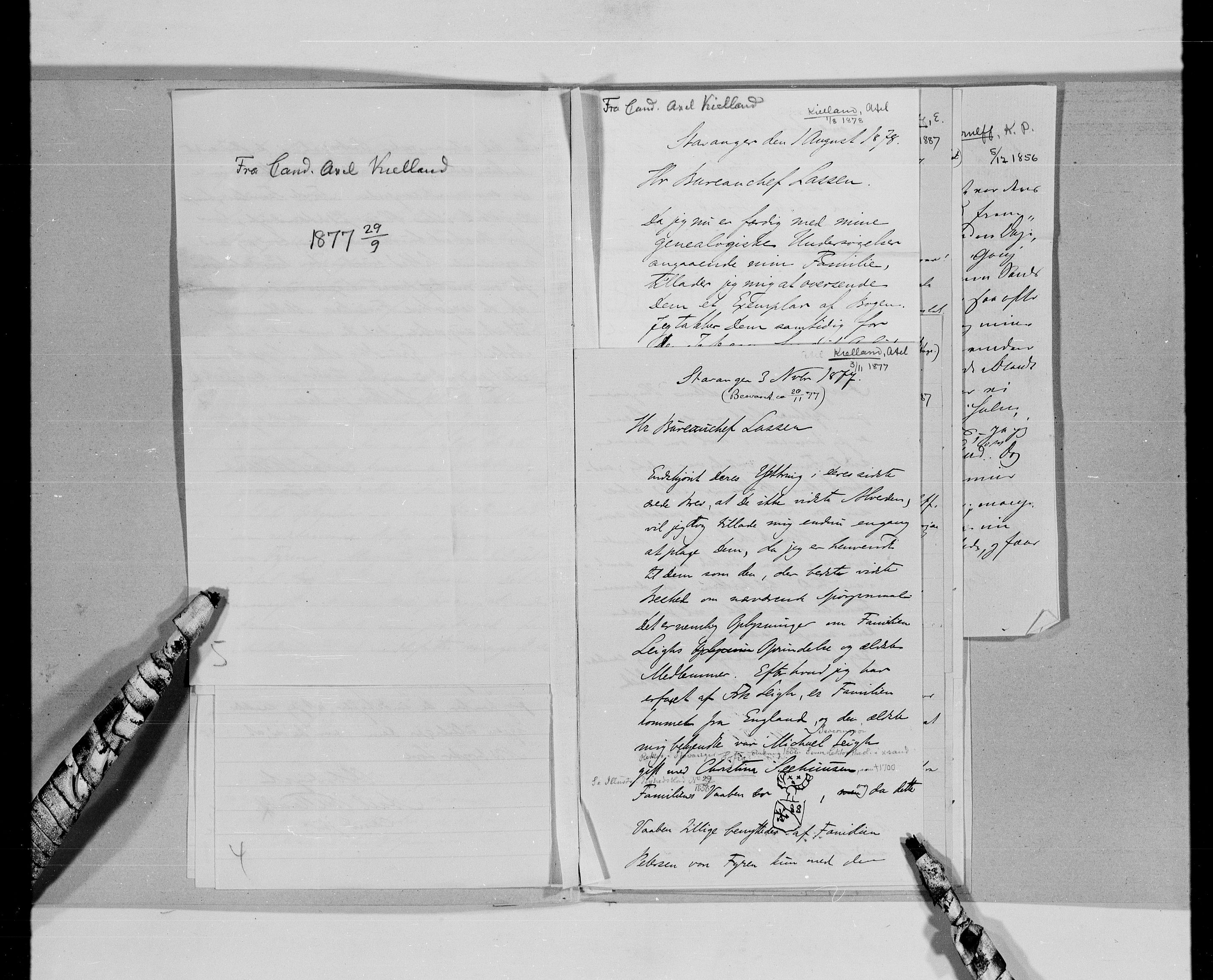 Lassens samlinger, AV/RA-PA-0051/G/L0099: Alfabetisk ordnede brev til Wilhelm Lassen: Keyser - Nissen, 1815-1907, s. 10
