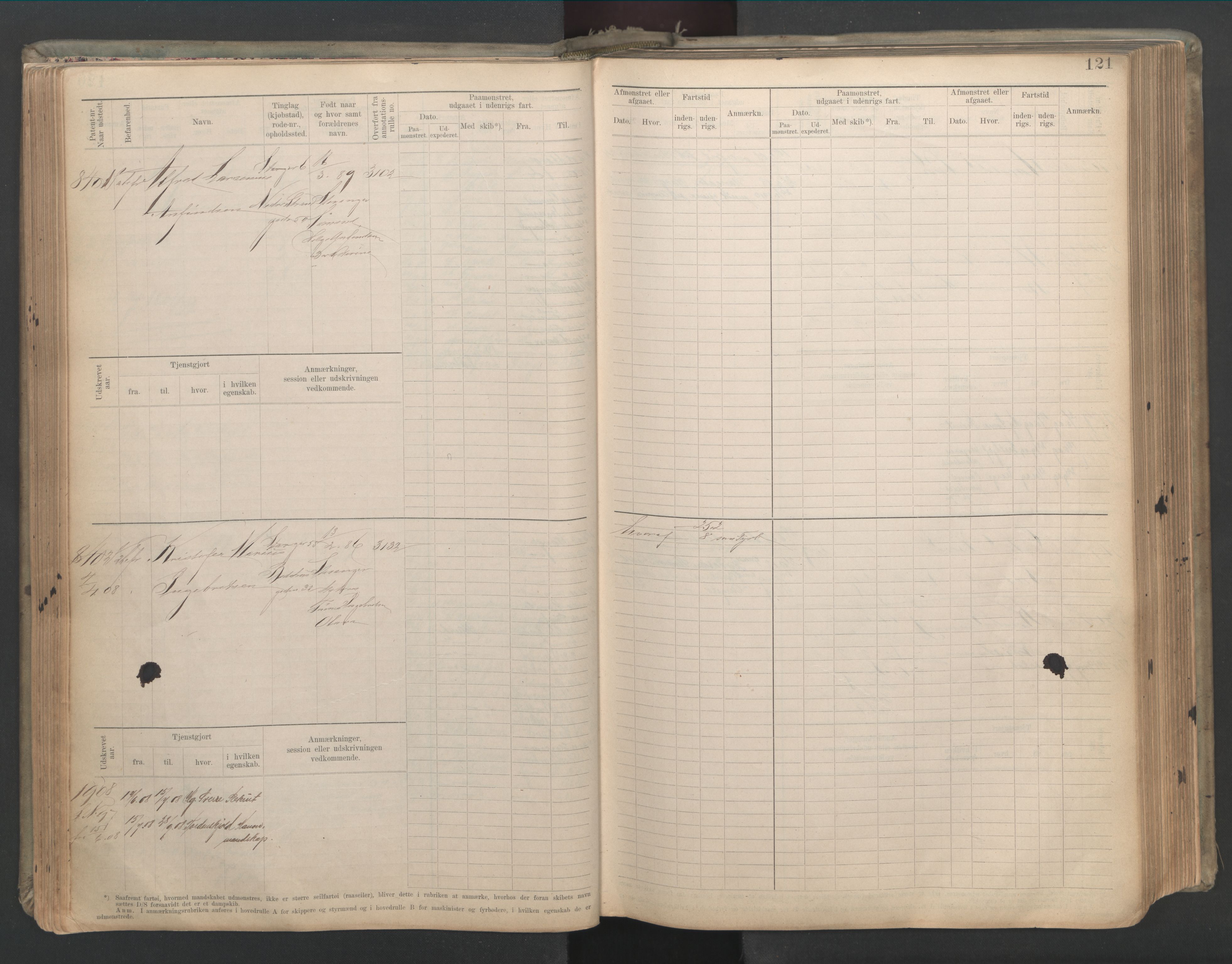 Stavanger sjømannskontor, SAST/A-102006/F/Fb/Fbb/L0023: Sjøfartshovedrulle patnentnr. 8161-8904 (dublett), 1903, s. 125