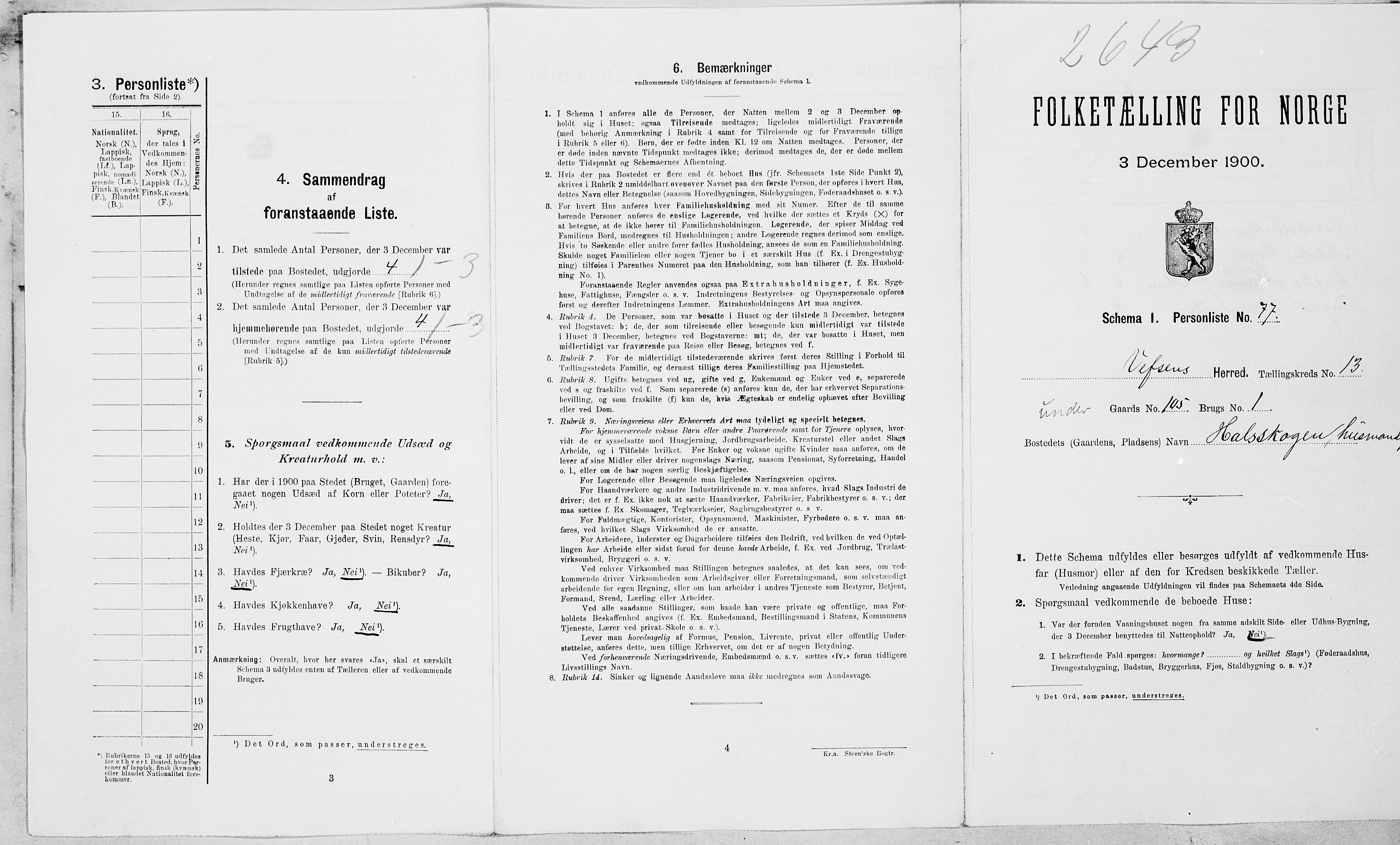 SAT, Folketelling 1900 for 1824 Vefsn herred, 1900, s. 1388
