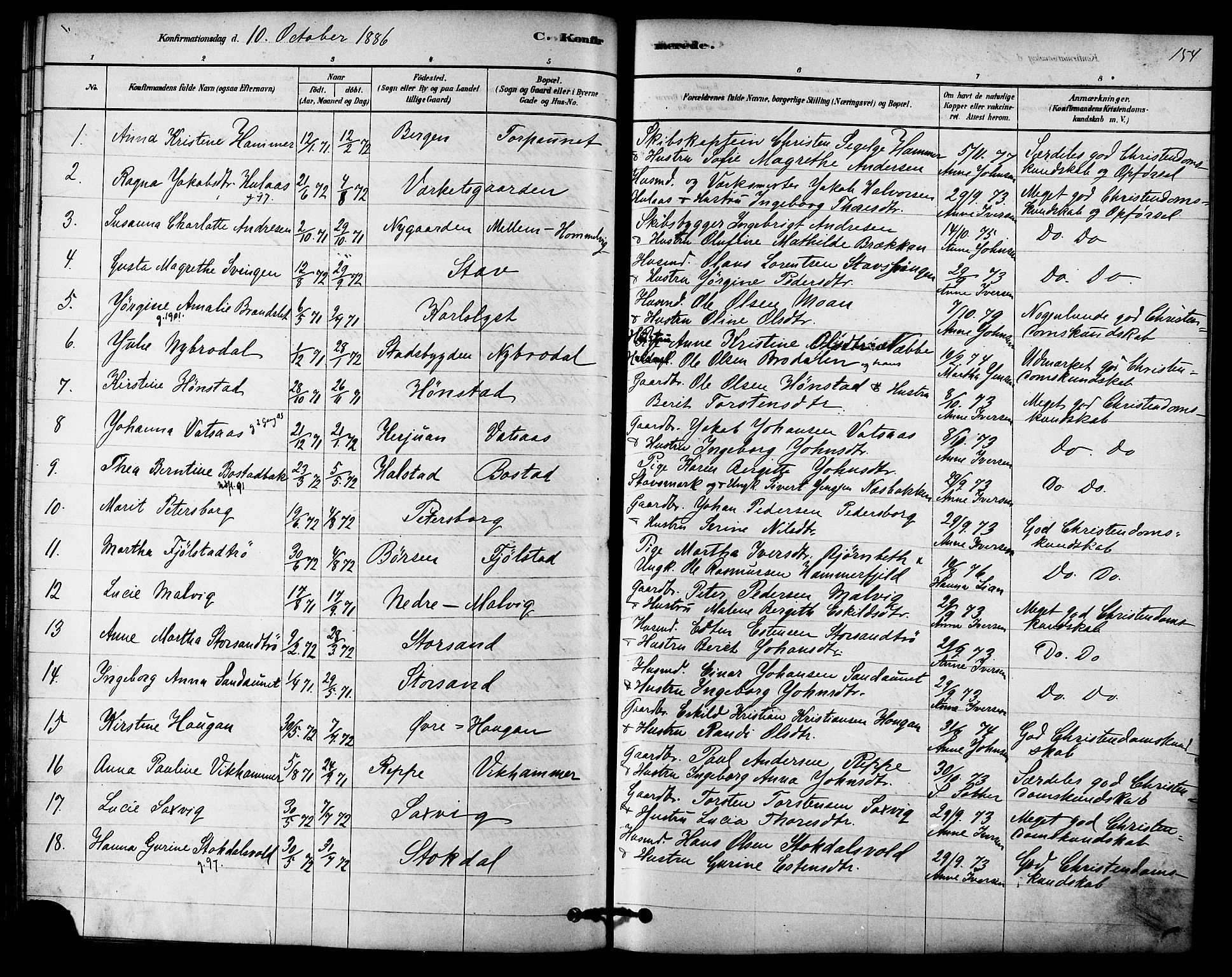 Ministerialprotokoller, klokkerbøker og fødselsregistre - Sør-Trøndelag, SAT/A-1456/616/L0410: Ministerialbok nr. 616A07, 1878-1893, s. 154
