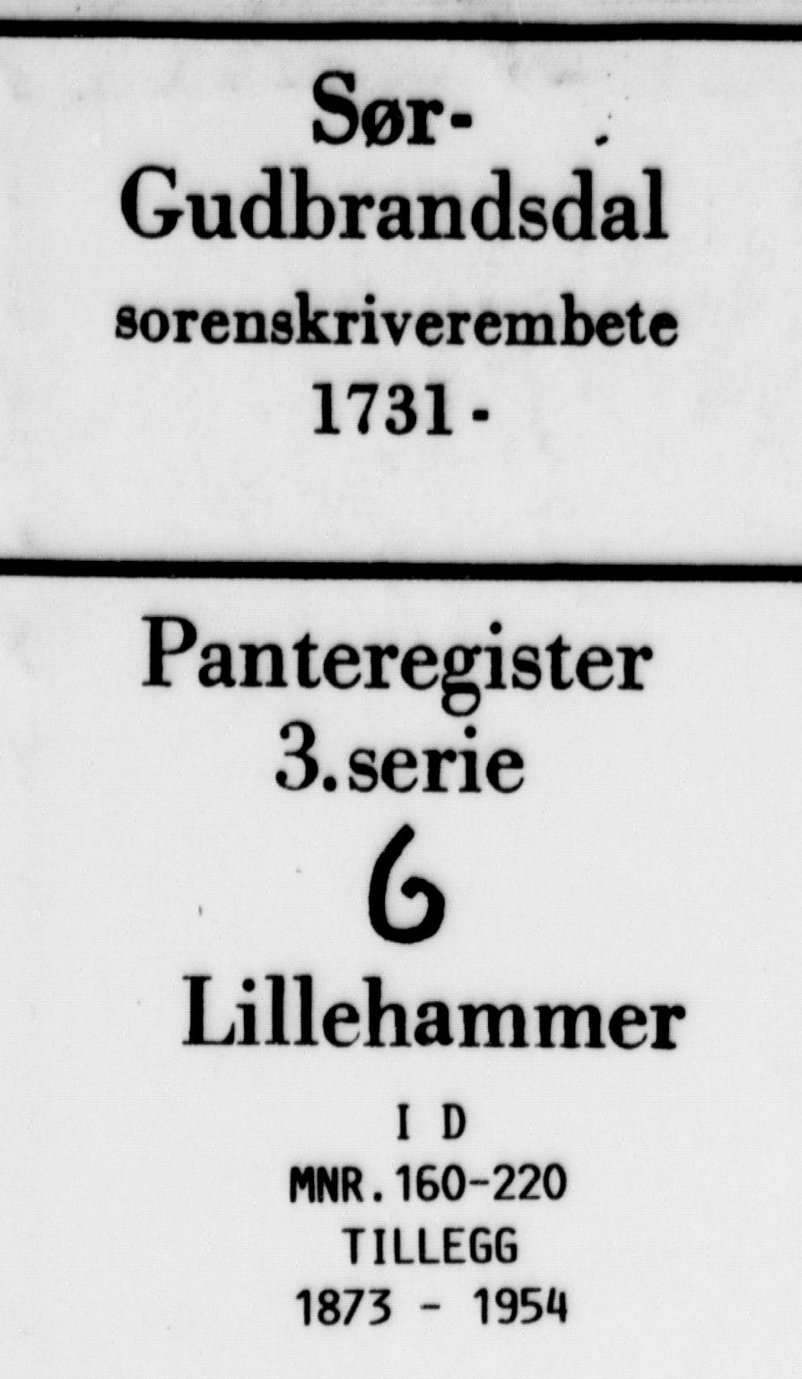 Sør-Gudbrandsdal tingrett, SAH/TING-004/K/Ka/Kaa/L0003: Panteregister nr. 3.6D, 1873-1954