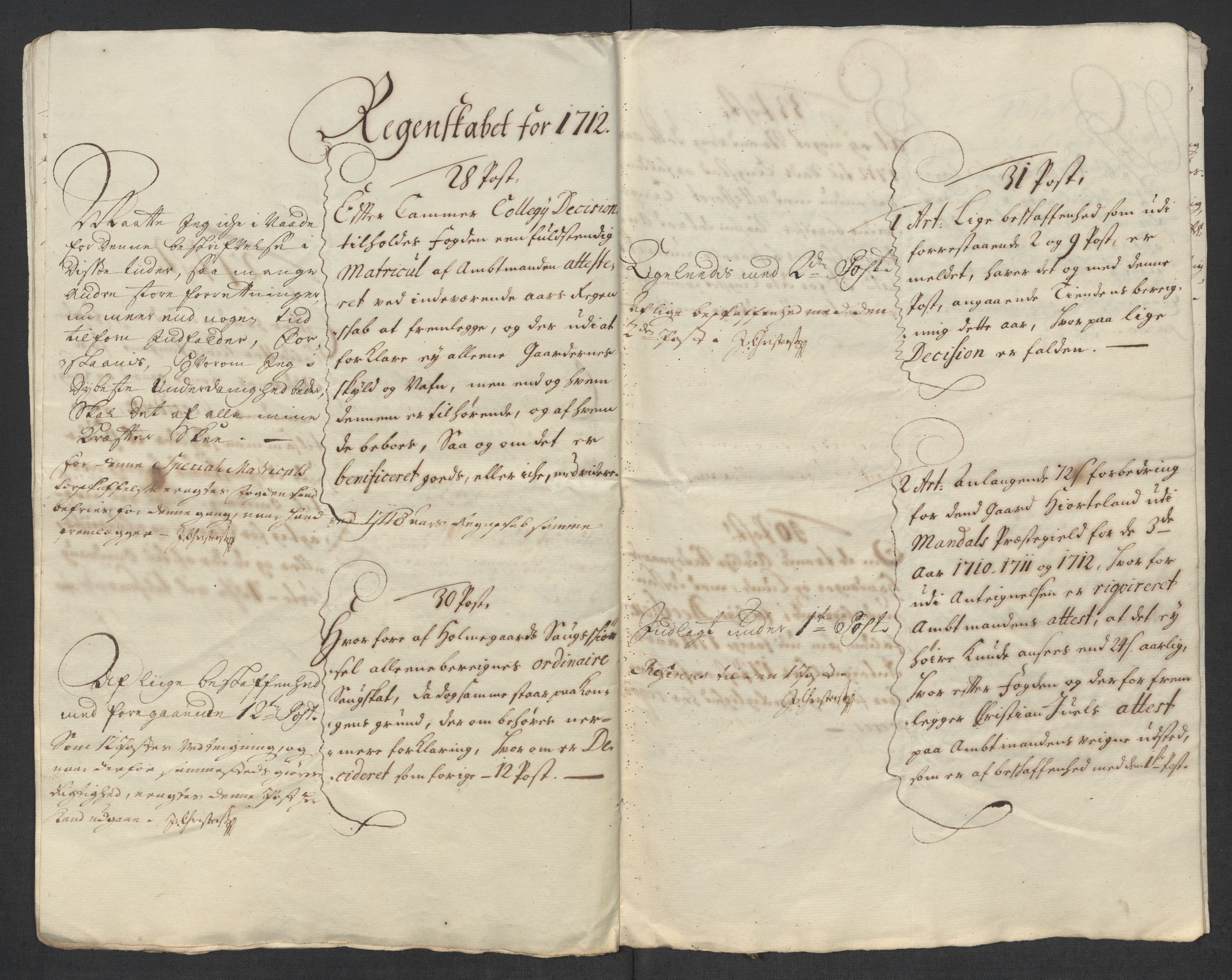 Rentekammeret inntil 1814, Reviderte regnskaper, Fogderegnskap, AV/RA-EA-4092/R43/L2557: Fogderegnskap Lista og Mandal, 1711-1713, s. 329