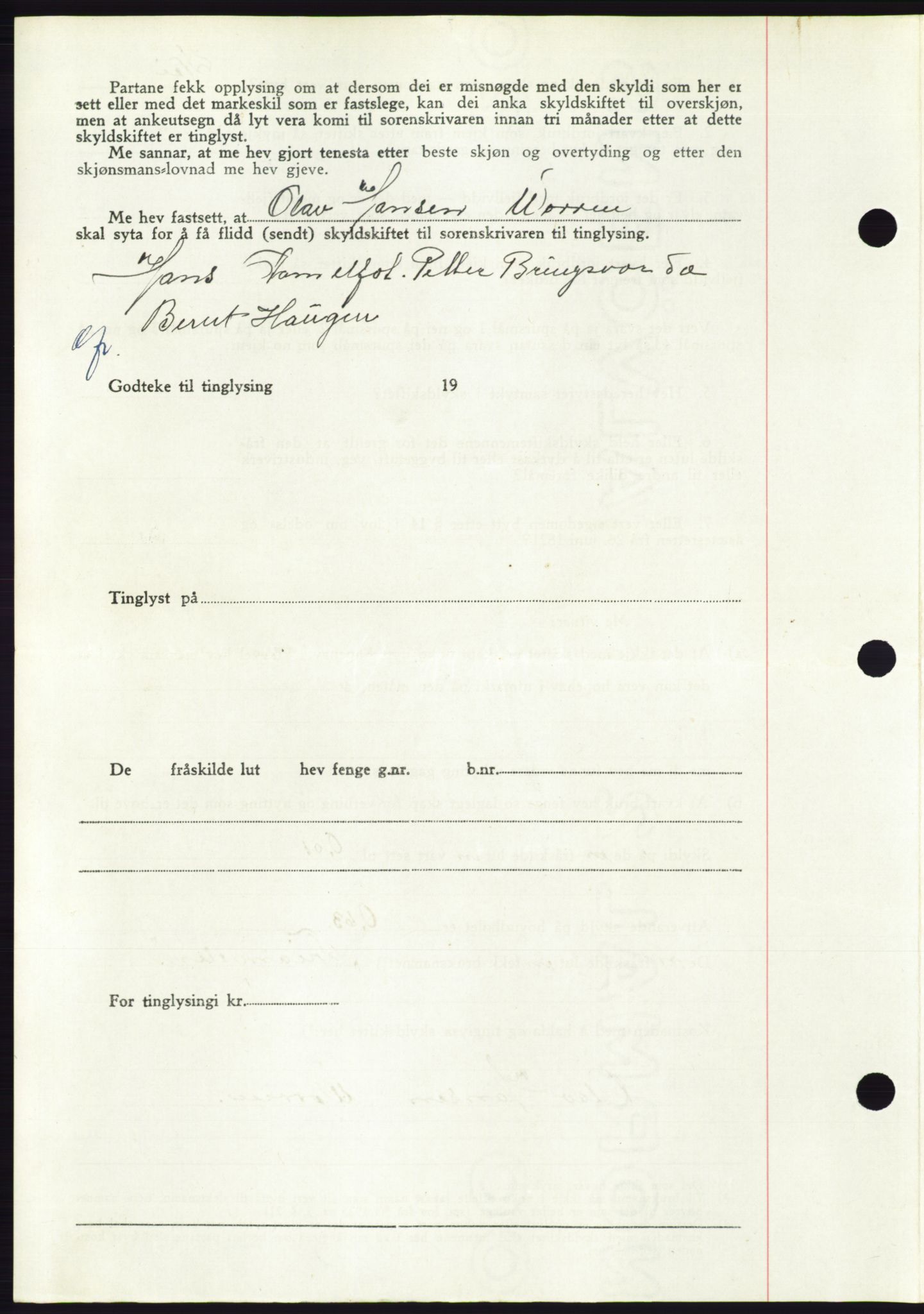 Søre Sunnmøre sorenskriveri, AV/SAT-A-4122/1/2/2C/L0085: Pantebok nr. 11A, 1949-1949, Dagboknr: 1660/1949