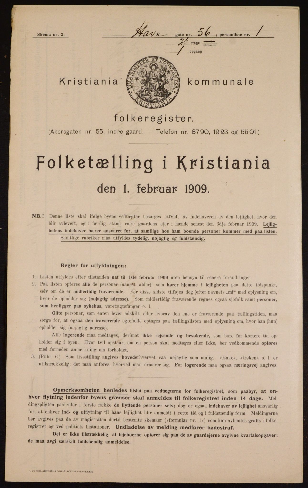 OBA, Kommunal folketelling 1.2.1909 for Kristiania kjøpstad, 1909, s. 30886