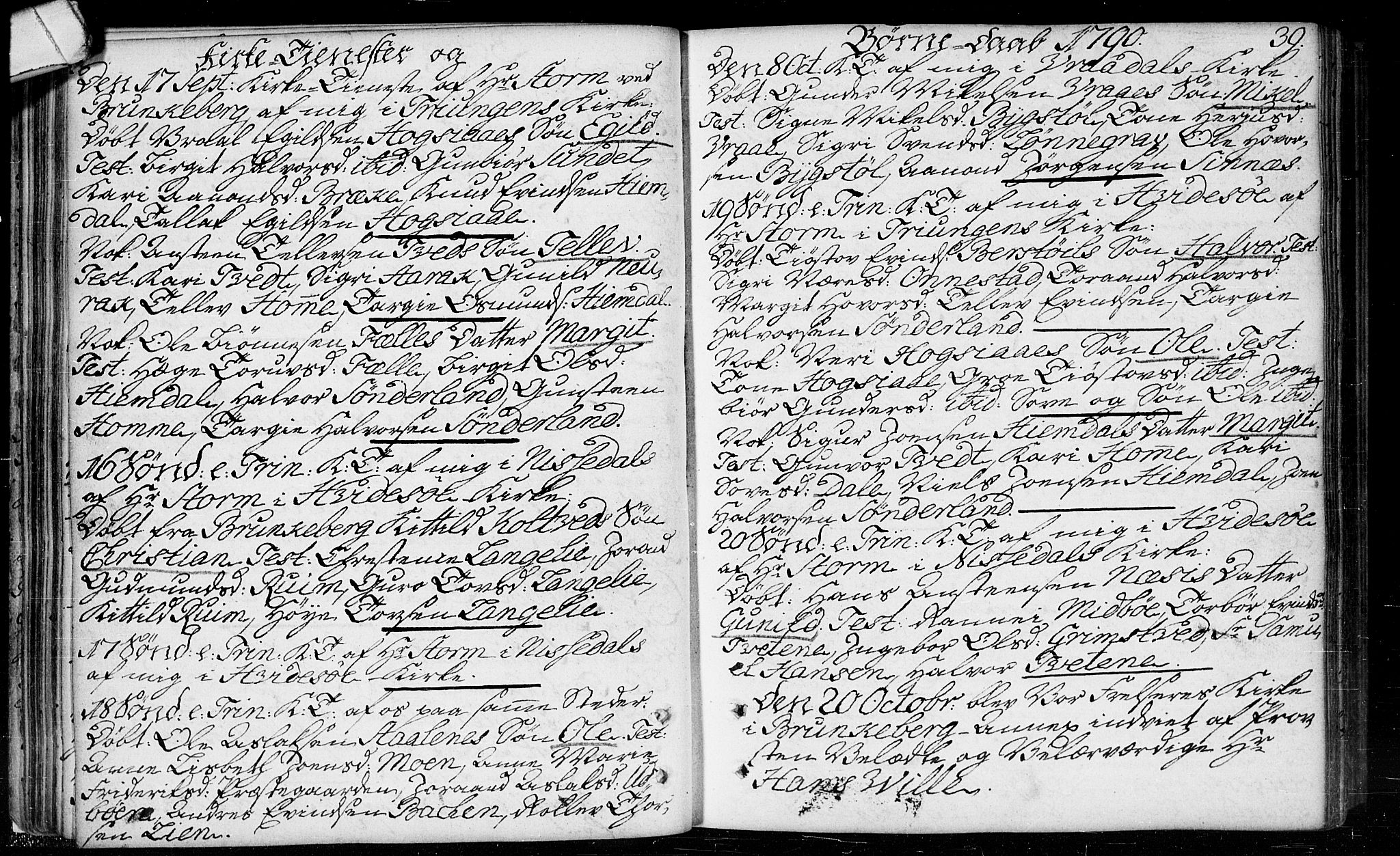 Kviteseid kirkebøker, SAKO/A-276/F/Fa/L0003: Ministerialbok nr. I 3, 1787-1799, s. 39