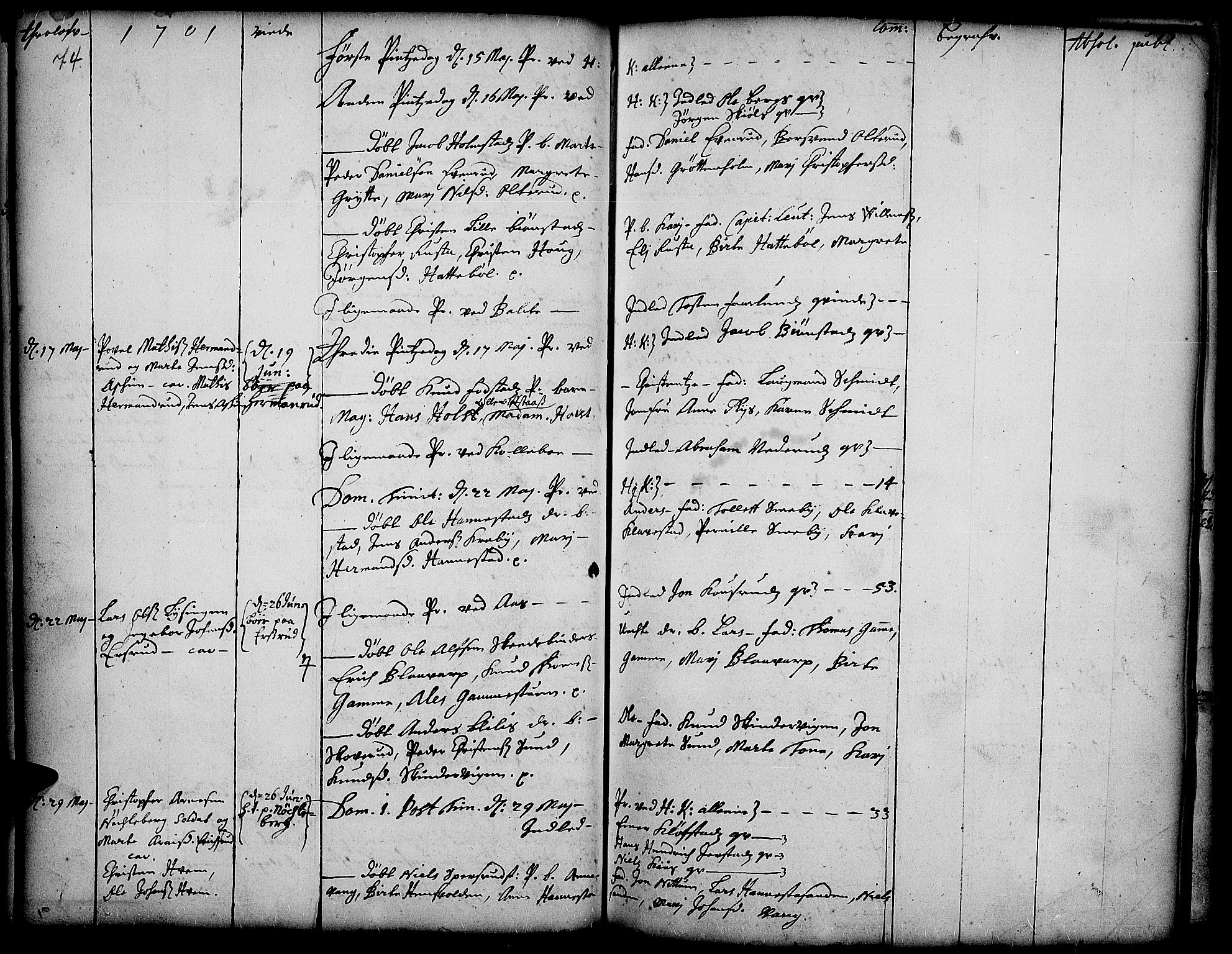 Toten prestekontor, AV/SAH-PREST-102/H/Ha/Haa/L0001: Ministerialbok nr. 1, 1695-1713, s. 74