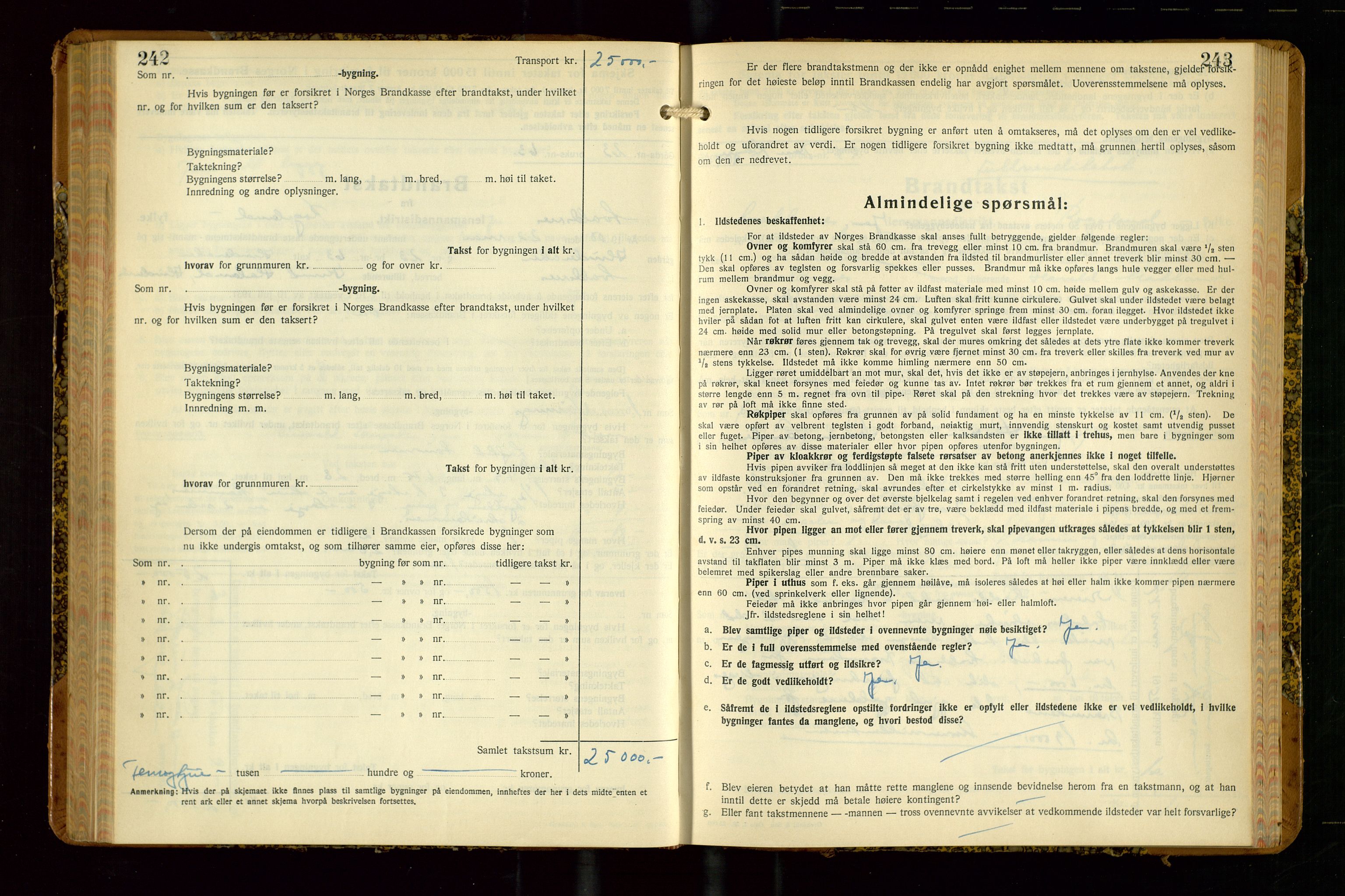 Avaldsnes lensmannskontor, AV/SAST-A-100286/Gob/L0002: "Branntakstprotokoll for Avaldsnes lensmannsdistrikt Rogaland fylke", 1940-1950, s. 242-243