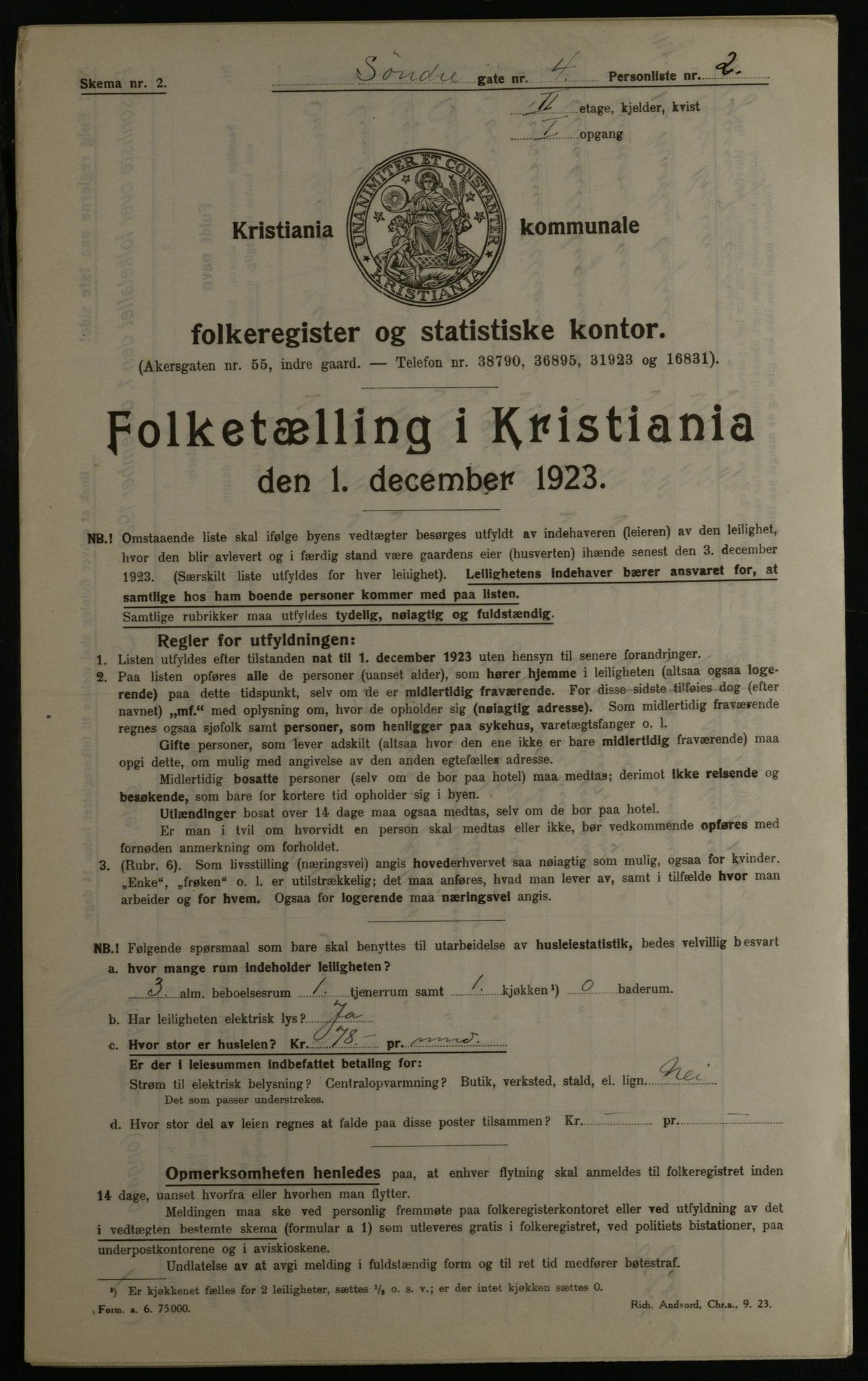 OBA, Kommunal folketelling 1.12.1923 for Kristiania, 1923, s. 117750