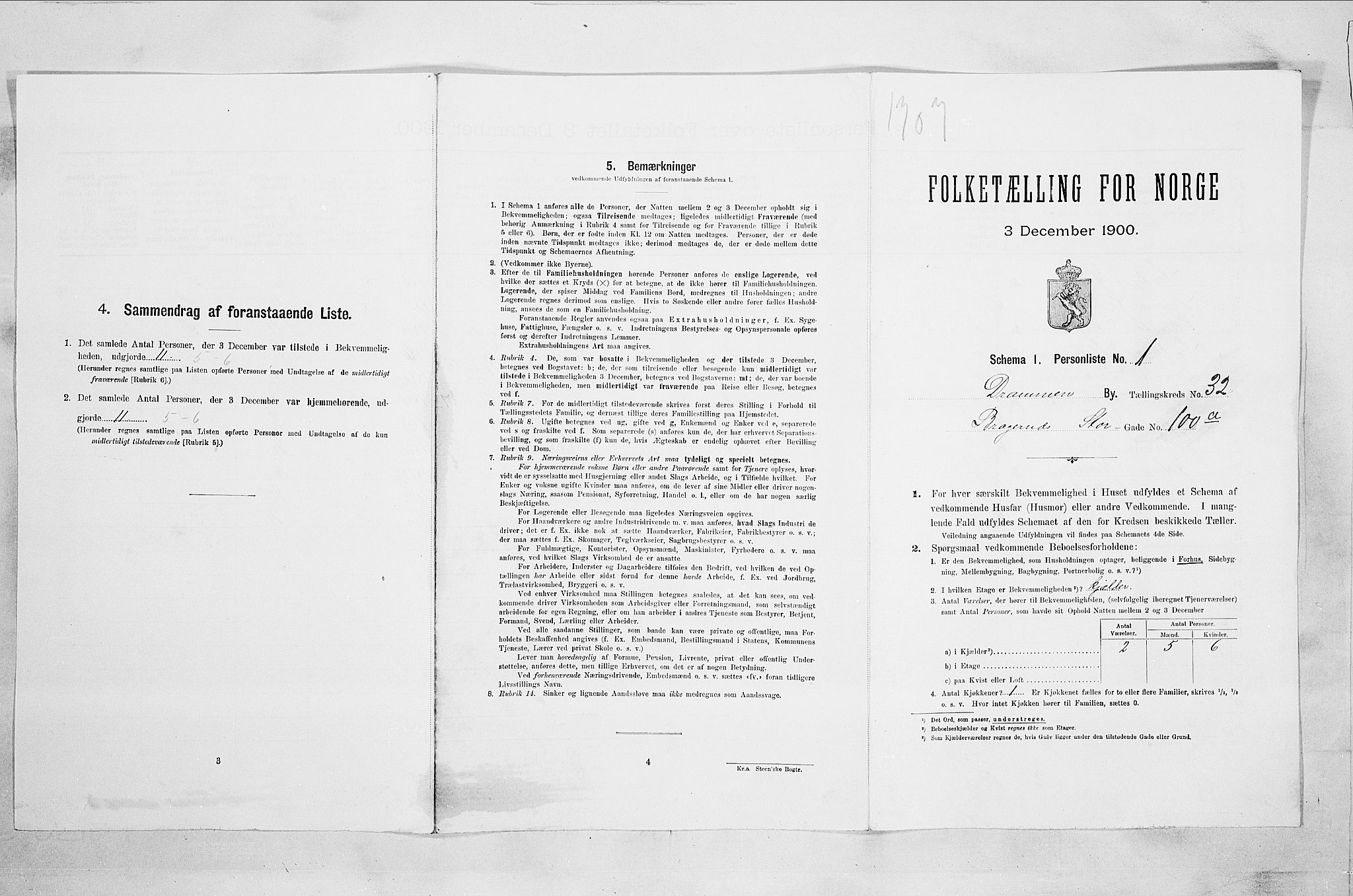 RA, Folketelling 1900 for 0602 Drammen kjøpstad, 1900, s. 5359