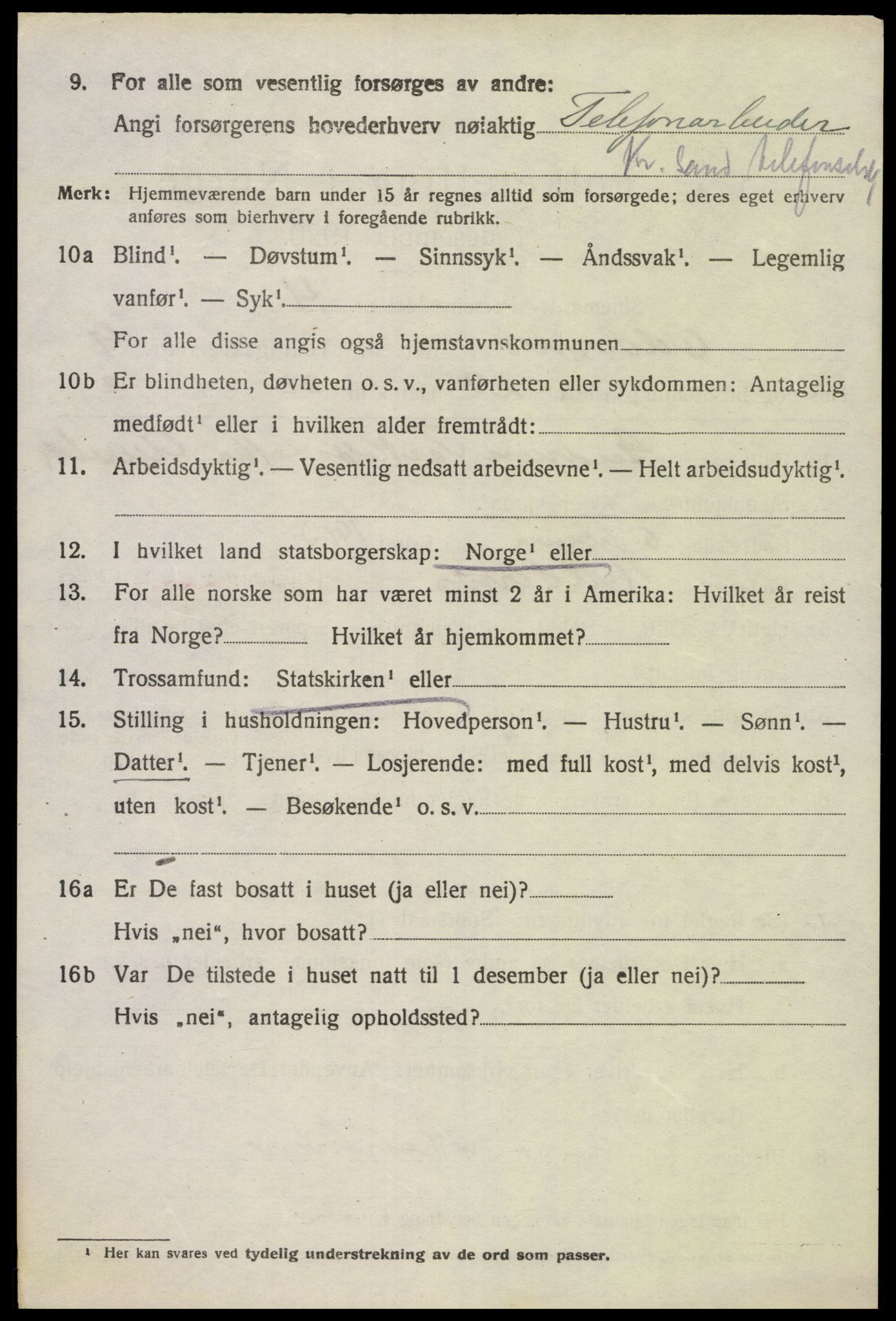 SAK, Folketelling 1920 for 1012 Oddernes herred, 1920, s. 6276