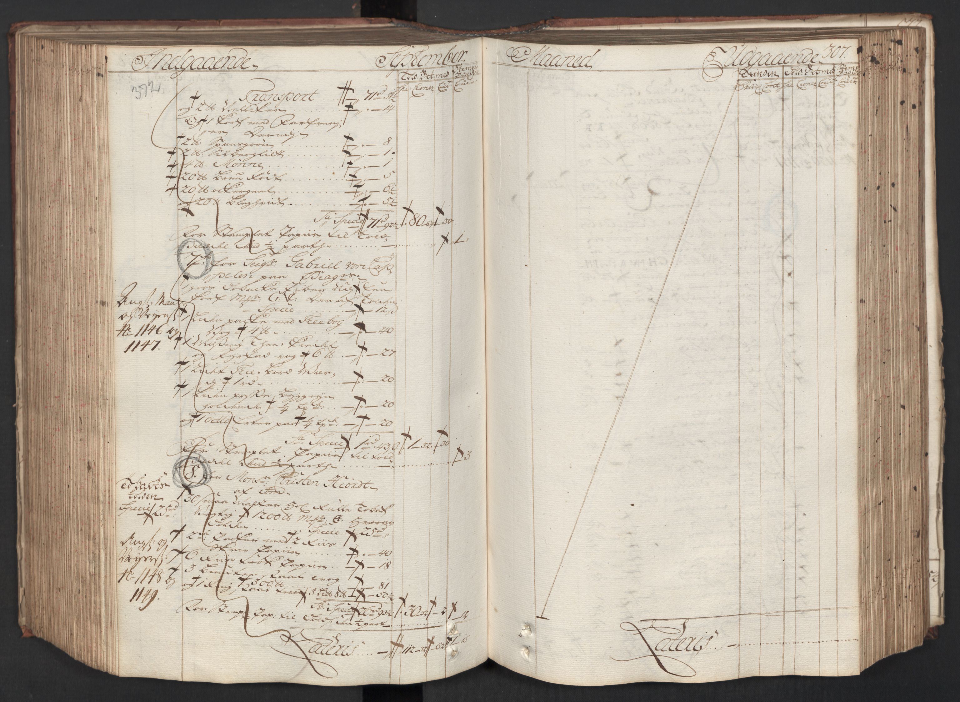 Generaltollkammeret, tollregnskaper, AV/RA-EA-5490/R08/L0012/0001: Tollregnskaper Drammen / Hovedtollbok, 1733, s. 306b-307a