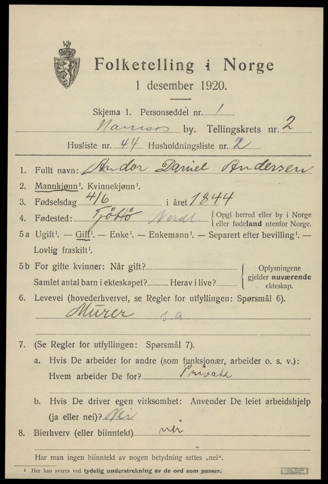SAT, Folketelling 1920 for 1703 Namsos ladested, 1920, s. 3721