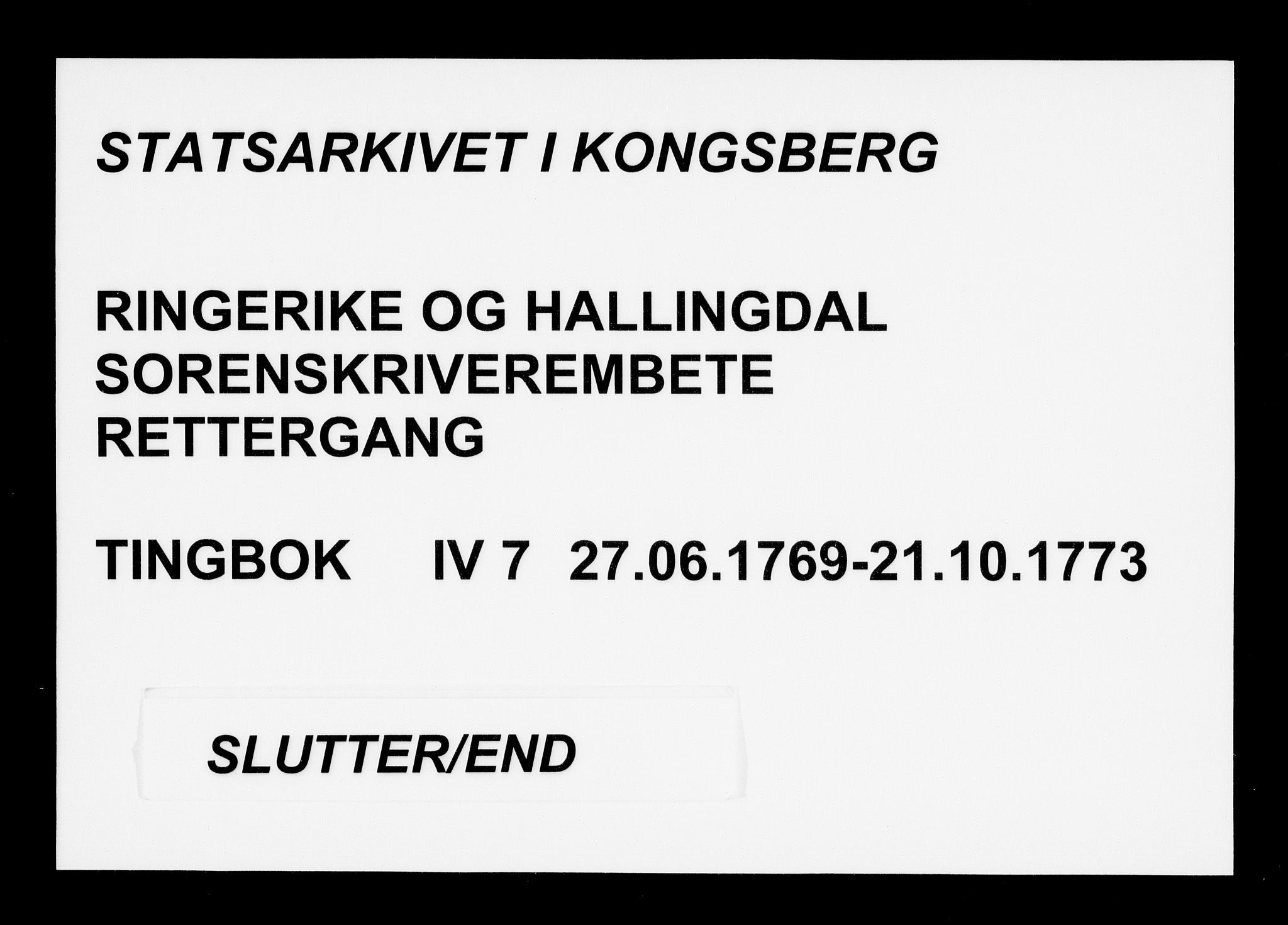 Ringerike og Hallingdal sorenskriveri, SAKO/A-81/F/Fa/Fad/L0007: Tingbok - Hallingdal, 1769-1773