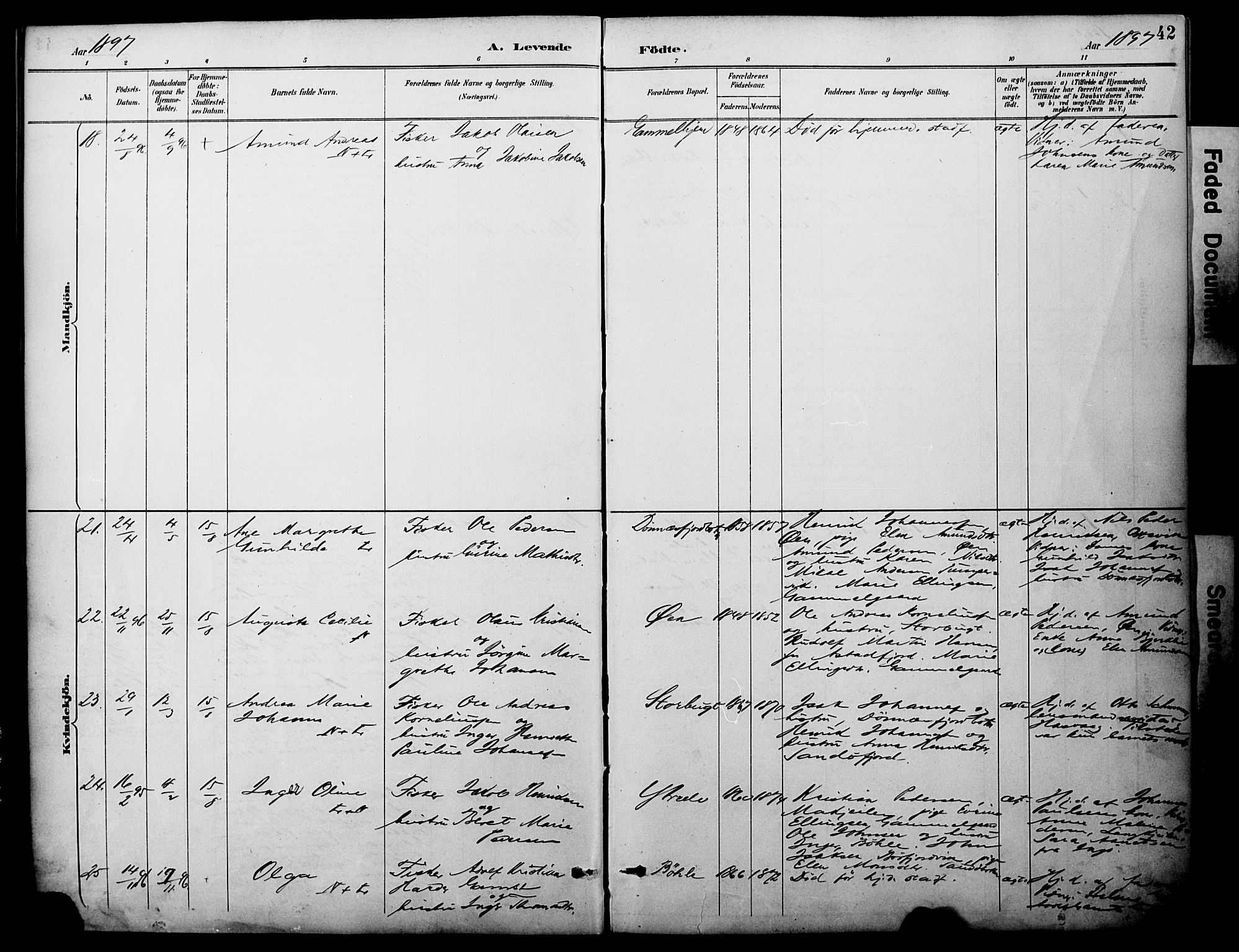 Loppa sokneprestkontor, AV/SATØ-S-1339/H/Ha/L0008kirke: Ministerialbok nr. 8, 1889-1907, s. 42