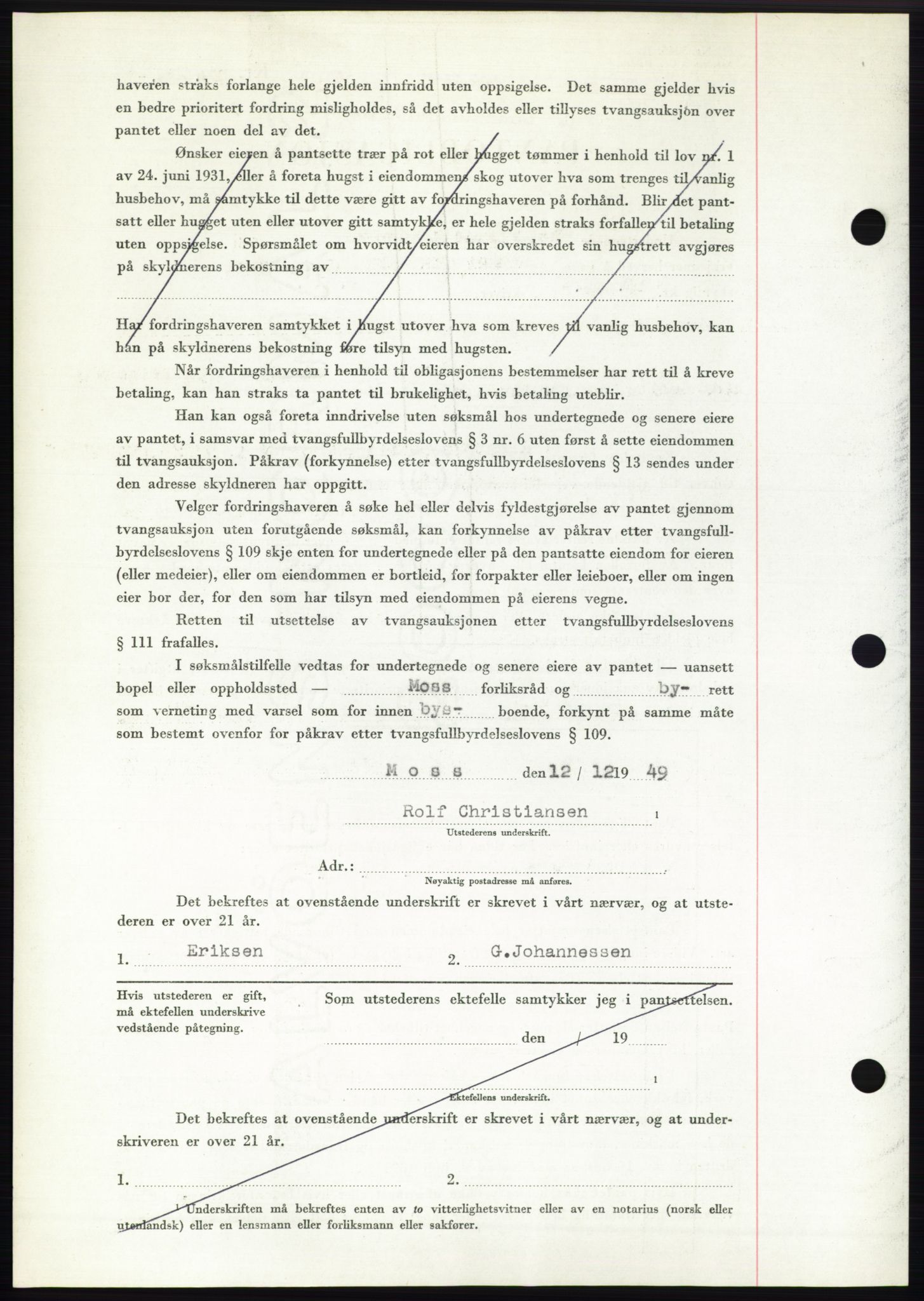 Moss sorenskriveri, SAO/A-10168: Pantebok nr. B23, 1949-1950, Dagboknr: 43/1950
